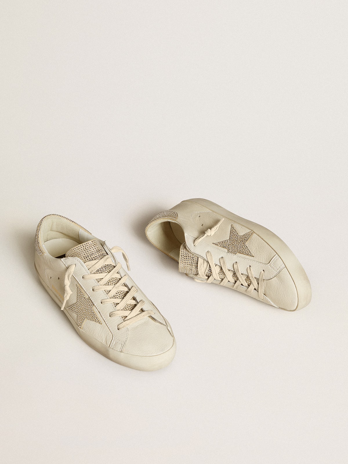 Golden Goose Women’s Super-Star In Nappa Leather With Swarovski Crystal Star And Heel Tab - Sneaker Türkiye