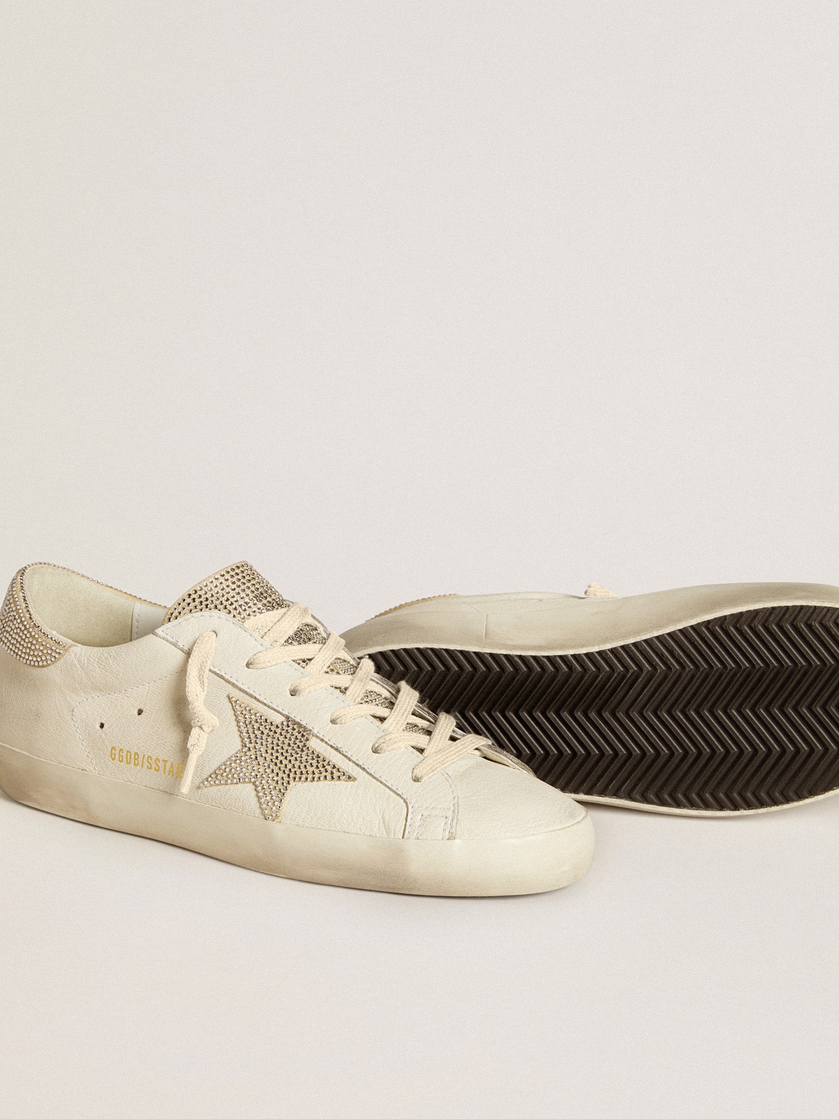 Golden Goose Women’s Super-Star In Nappa Leather With Swarovski Crystal Star And Heel Tab - Sneaker Türkiye