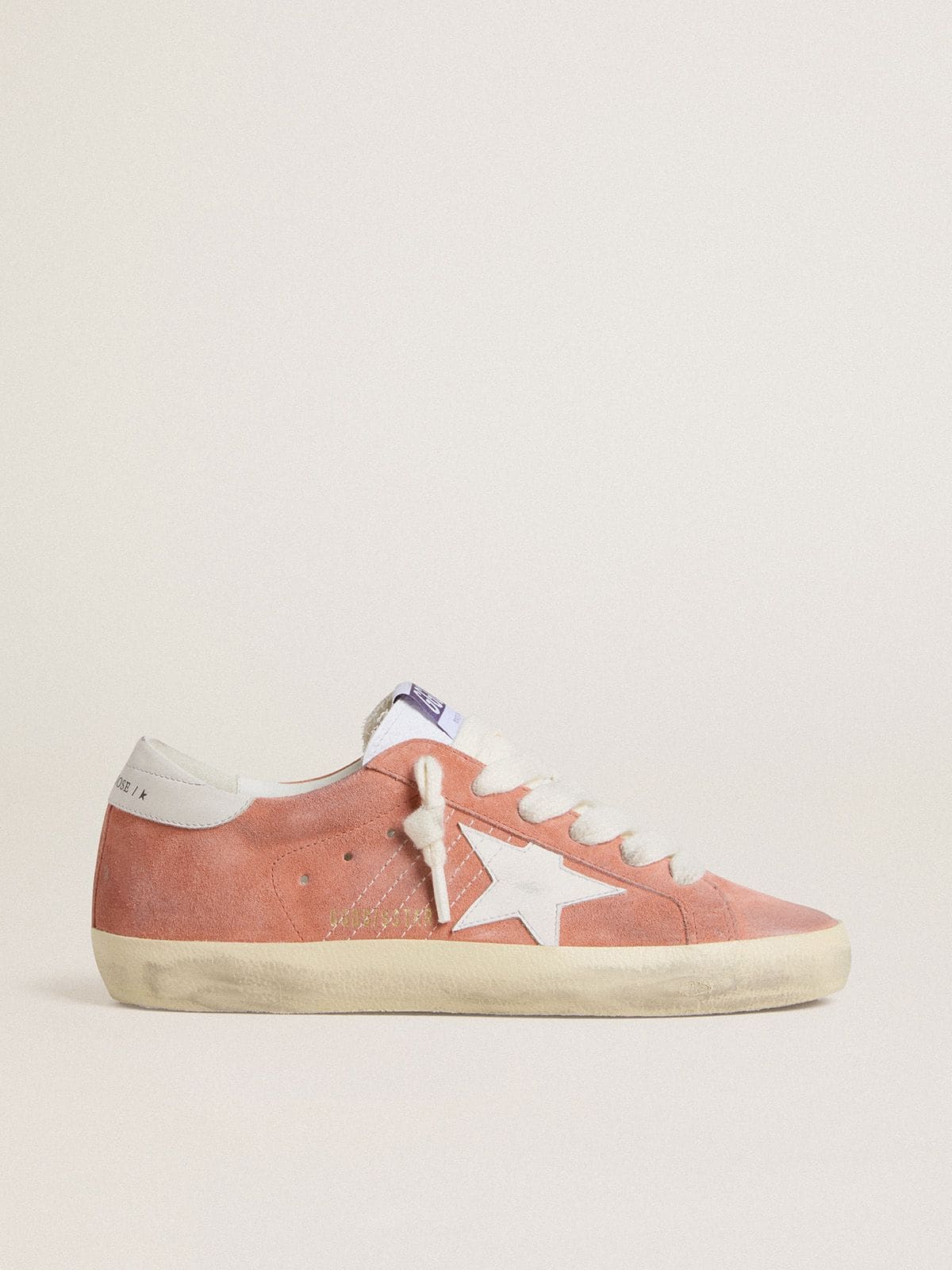 Golden Goose Women’s Super-Star In Coral Suede With White Leather Star And Heel Tab - Sneaker Türkiye