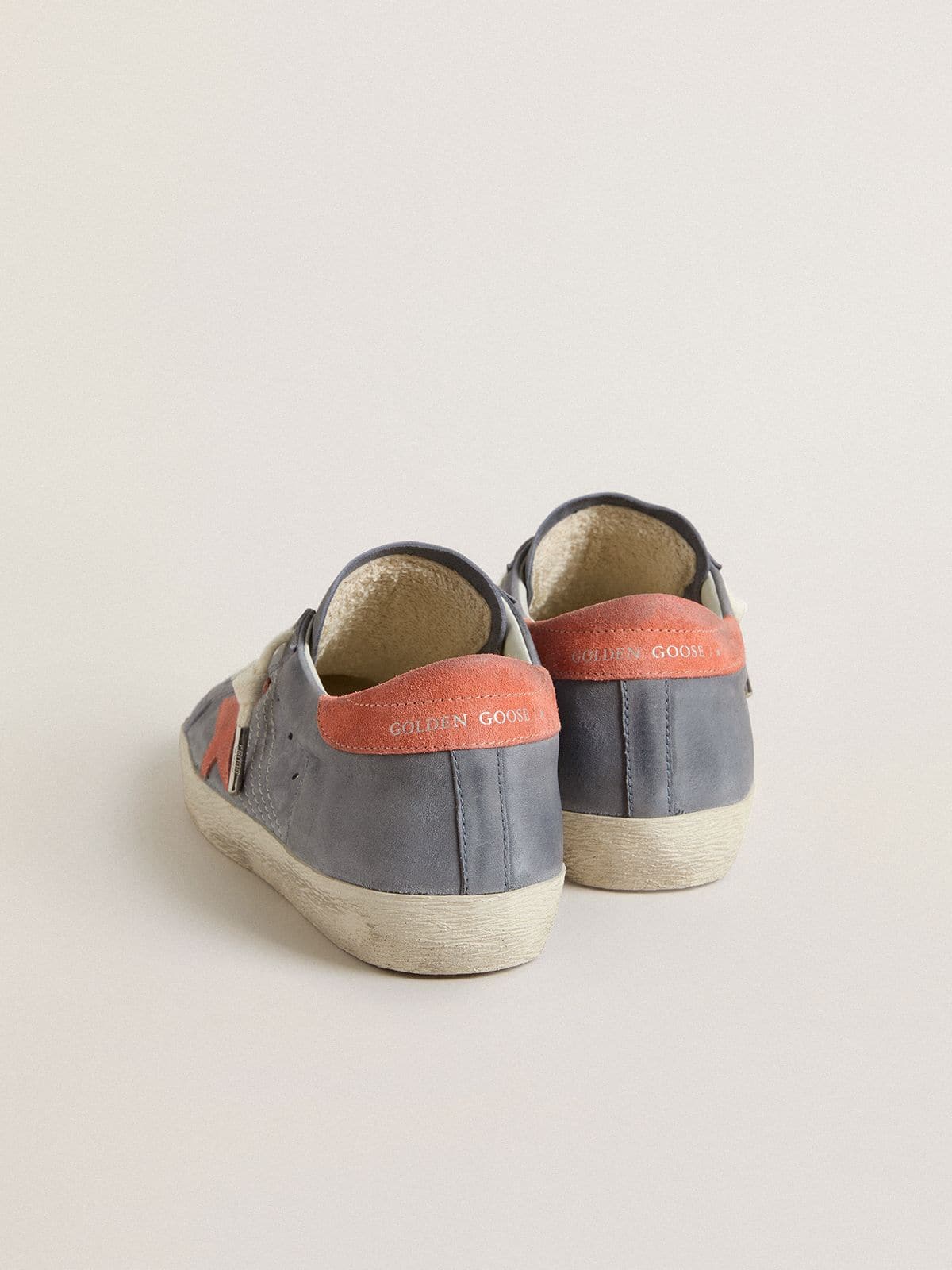 Golden Goose Women’s Super Star In Blue Nubuck With Pink Suede Star And Heel Tab - Sneaker Türkiye