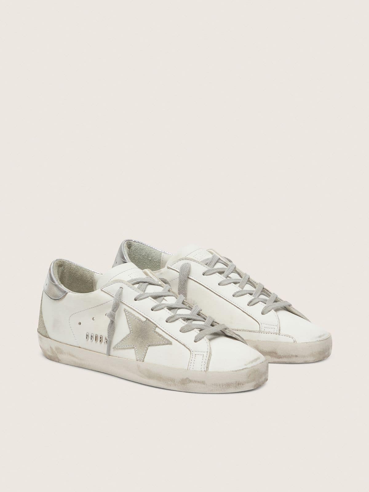 Golden Goose Women’s Super-Star With Silver Heel Tab And Metal Stud Lettering - Sneaker Türkiye