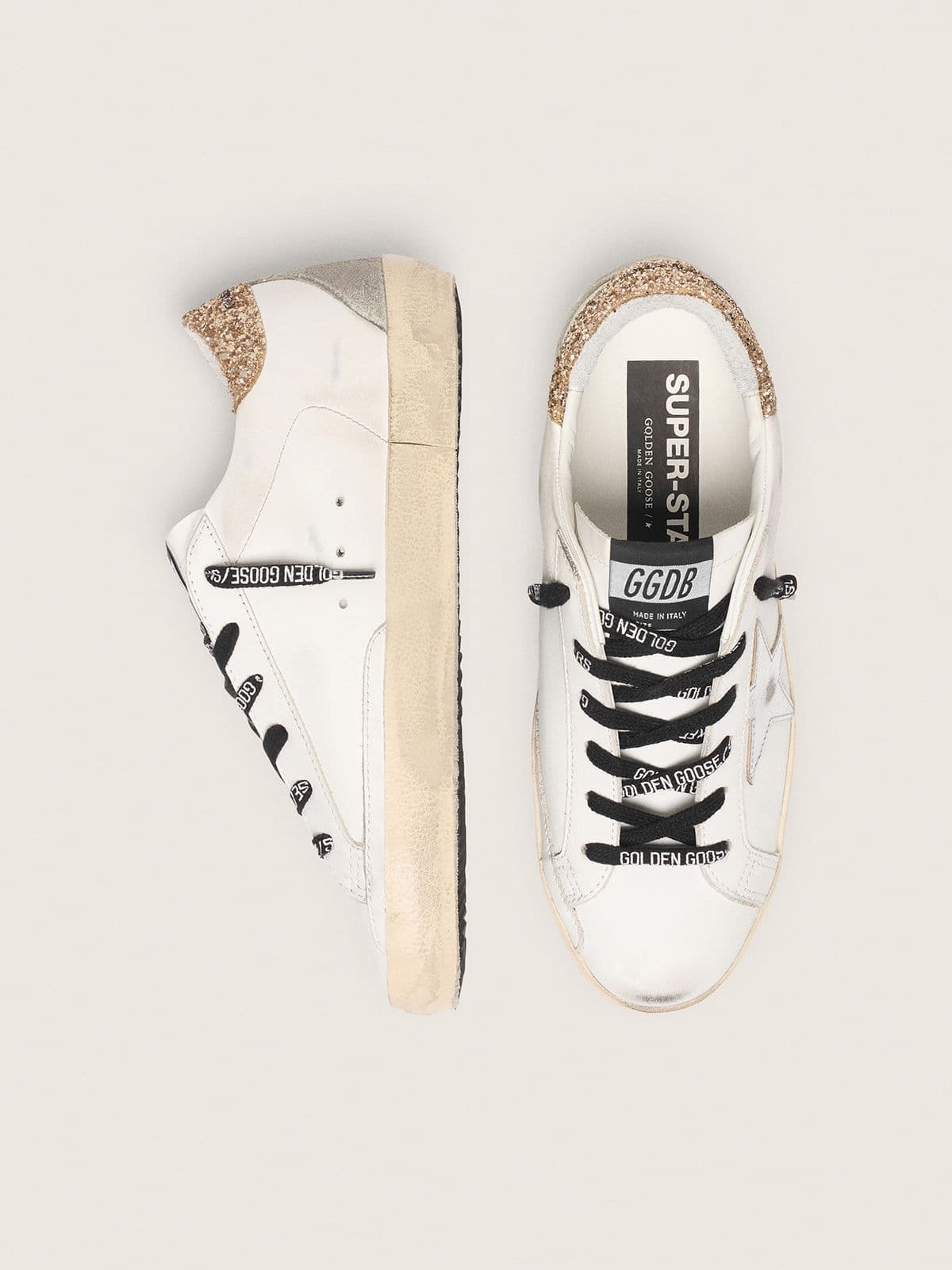 Golden Goose Women’s White Leather Super-Star With Glittery Heel Tab - Sneaker Türkiye