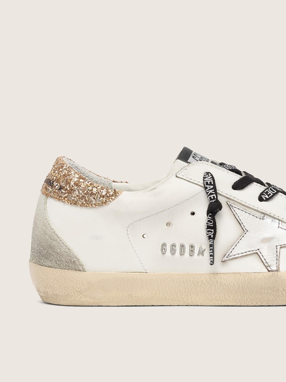 Golden Goose Women’s White Leather Super-Star With Glittery Heel Tab - Sneaker Türkiye