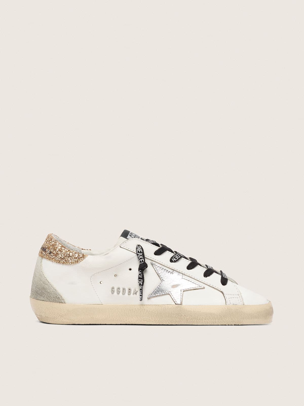 Golden Goose Women’s White Leather Super-Star With Glittery Heel Tab - Sneaker Türkiye