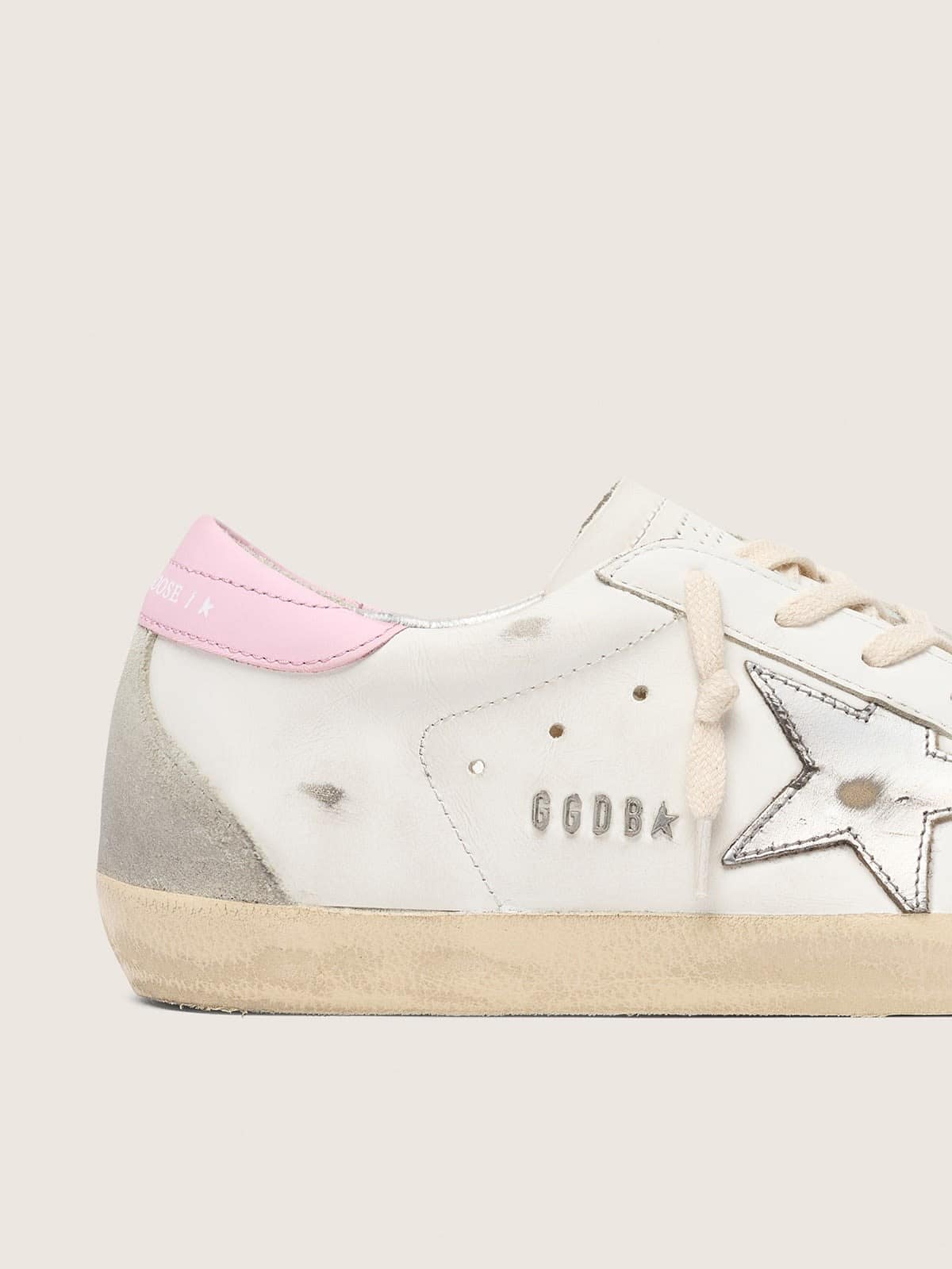 Golden Goose Women’s Super-Star With Silver Leather Star And Pink Heel Tab - Sneaker Türkiye