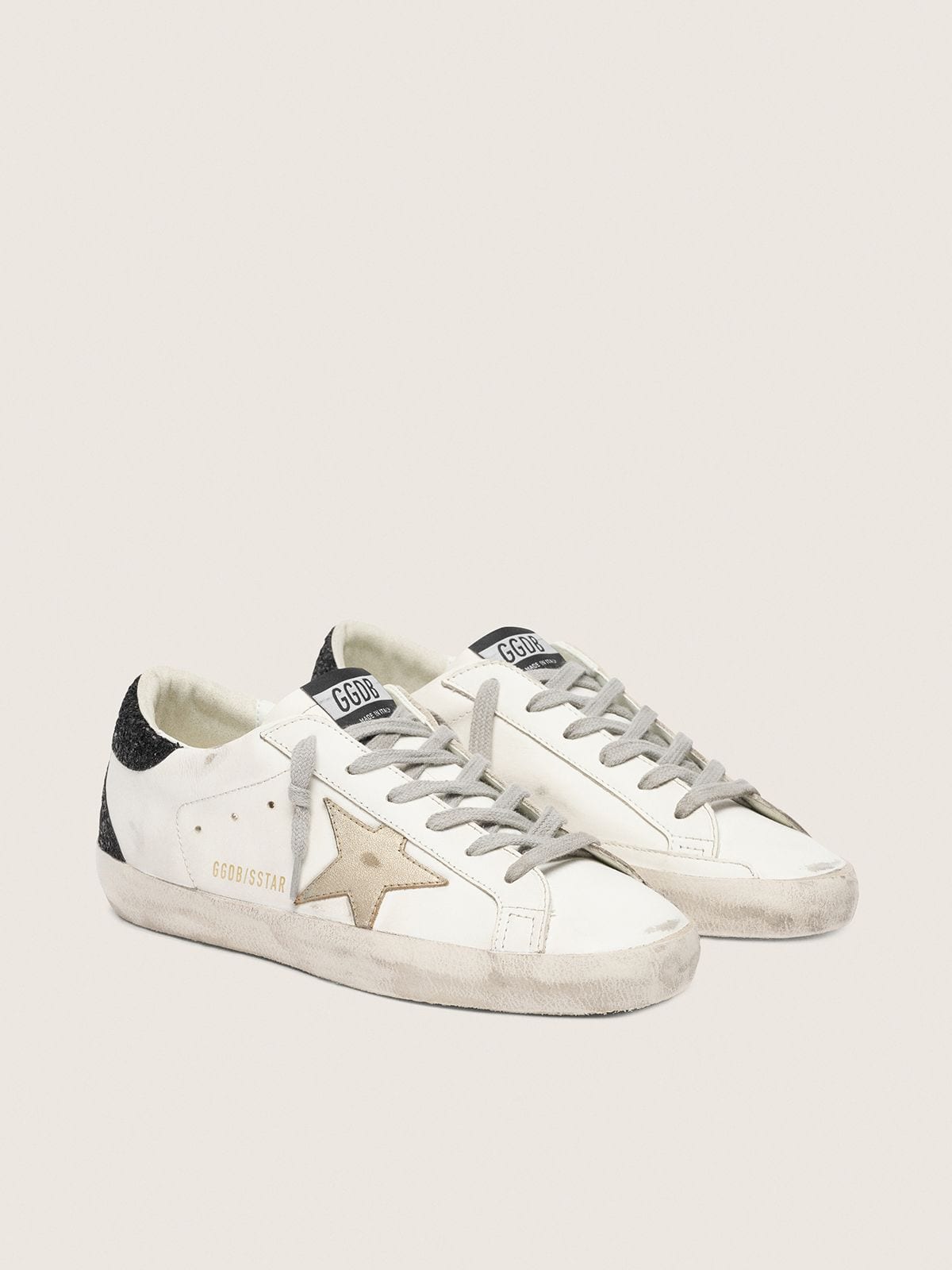 Golden Goose Women’s Super-Star With Gold Star And Black Glitter Heel Tab - Sneaker Türkiye