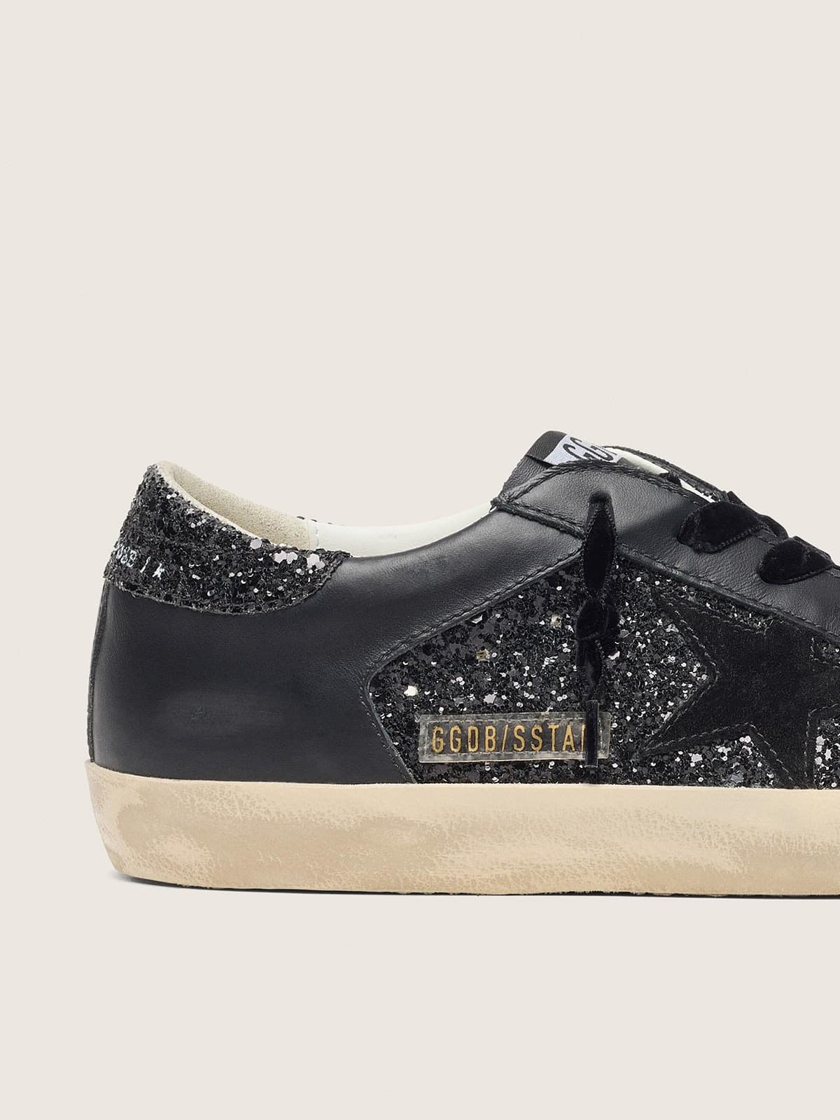 Golden Goose Women’s Super-Star In Black Glitter With Black Suede Star And Leather Inserts - Sneaker Türkiye