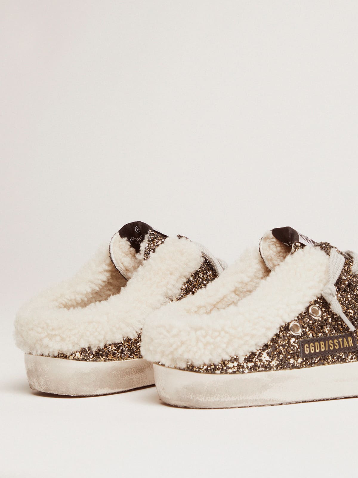 Golden Goose Women’s Super-Star Sabot With Glitter And Shearling Interior - Sneaker Türkiye