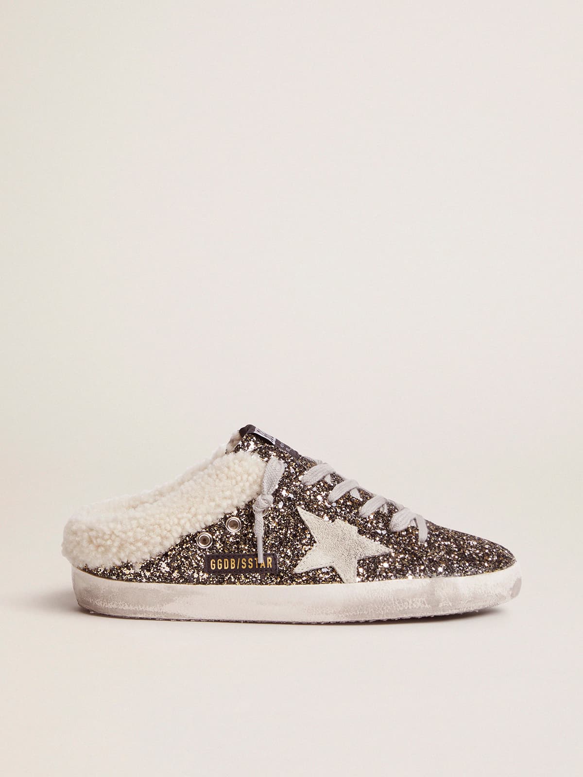 Golden Goose Women’s Super-Star Sabot With Glitter And Shearling Interior - Sneaker Türkiye