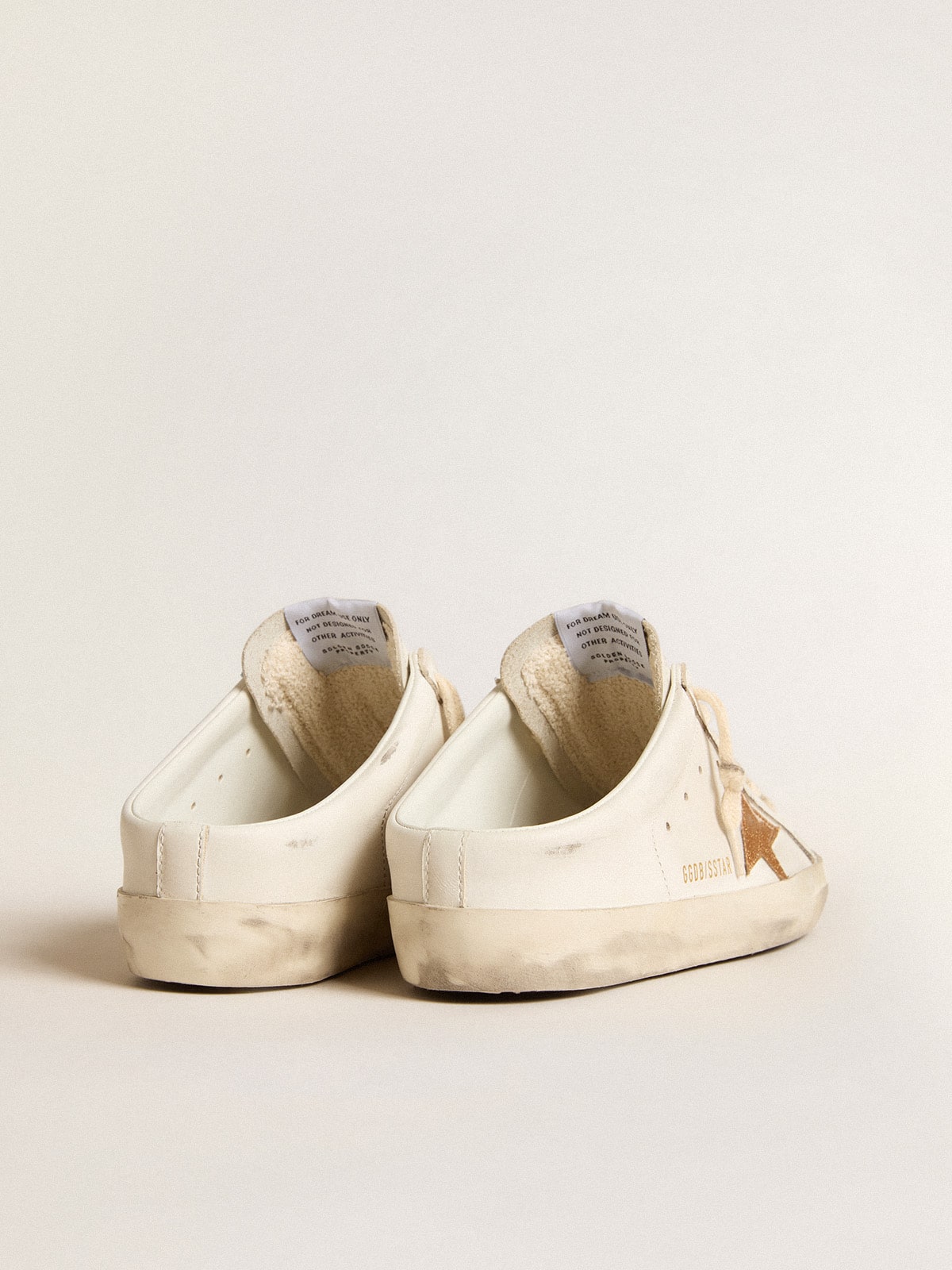 Golden Goose Super-Star Sabots In Leather With Plasticized Gold Glitter Star - Sneaker Türkiye