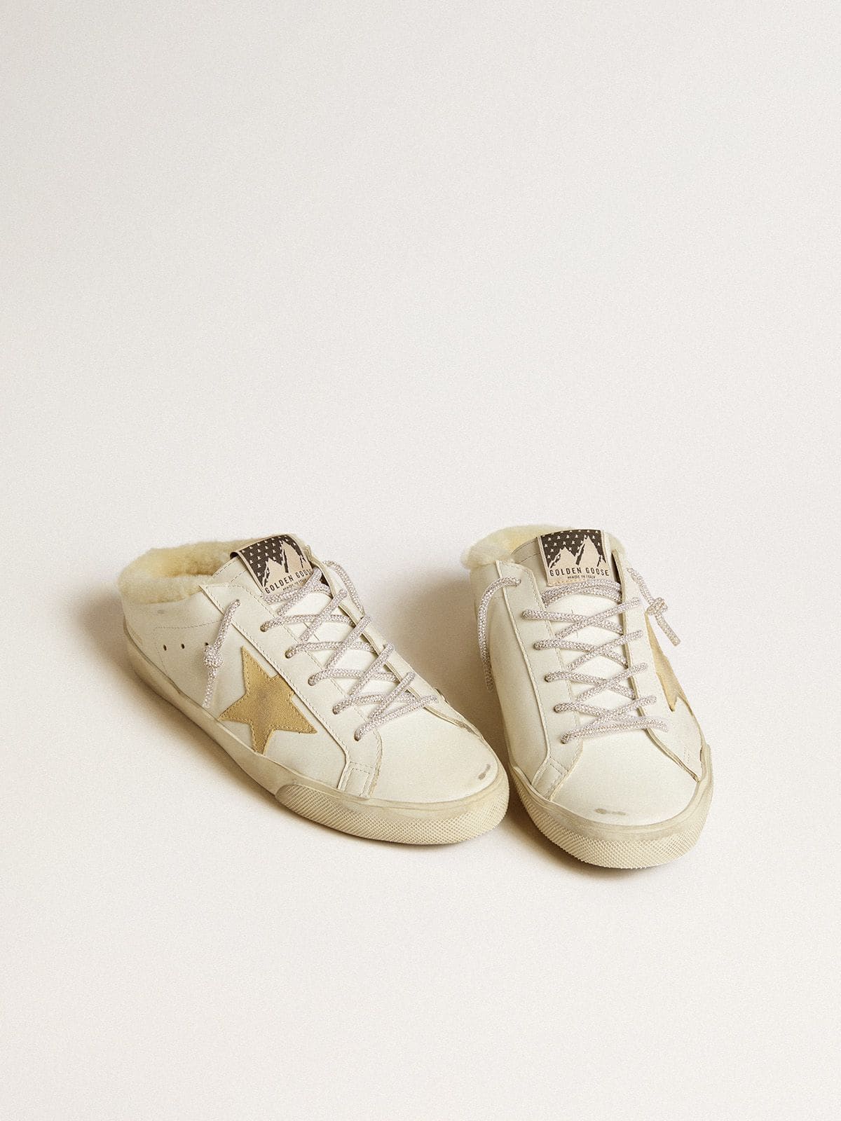 Golden Goose Women’s Super-Star Sabots With Gold Suede Star And Shearling Lining - Sneaker Türkiye
