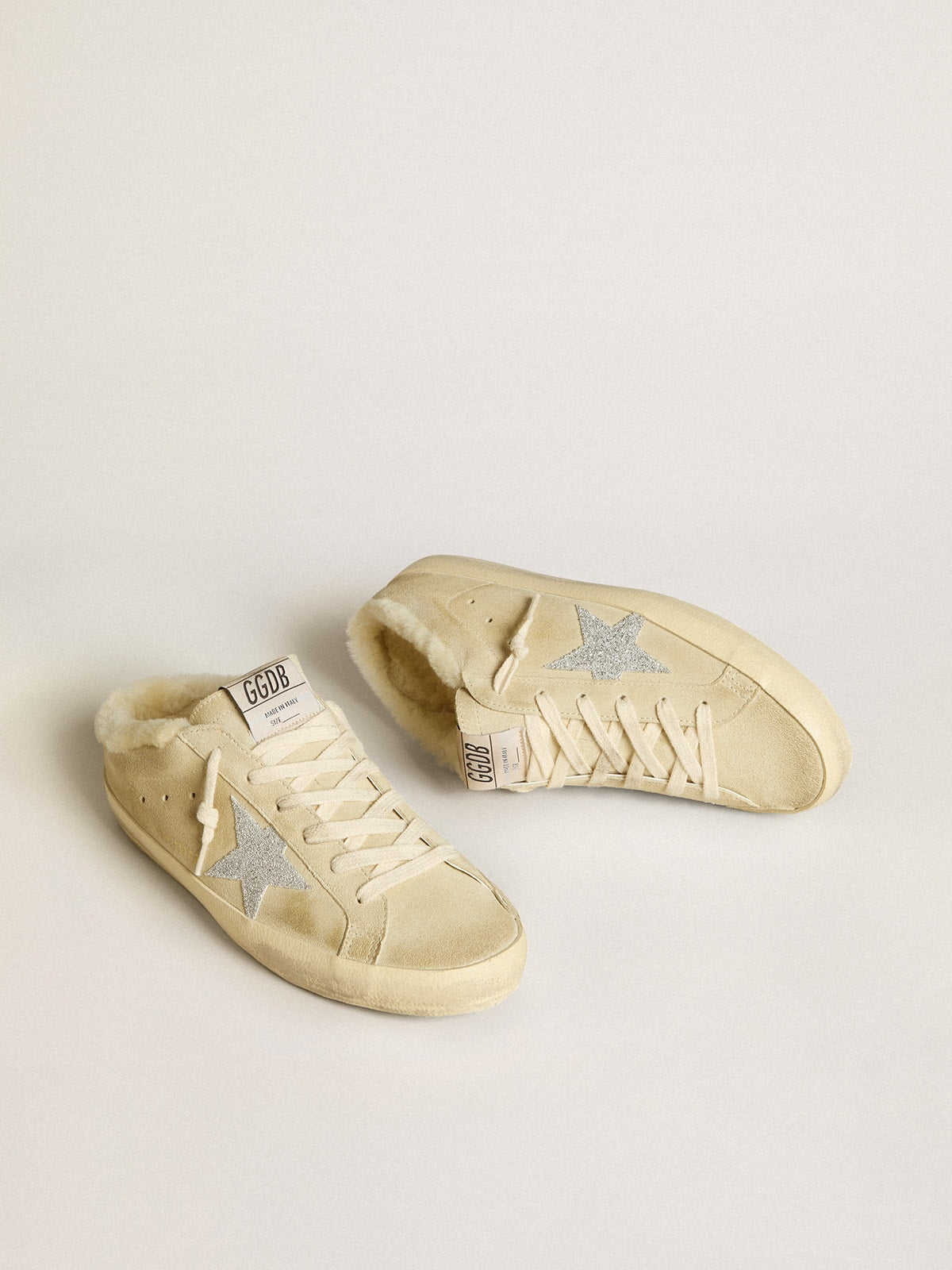 Golden Goose Super-Star Sabots With Swarovski Crystal Star And Shearling Lining - Sneaker Türkiye