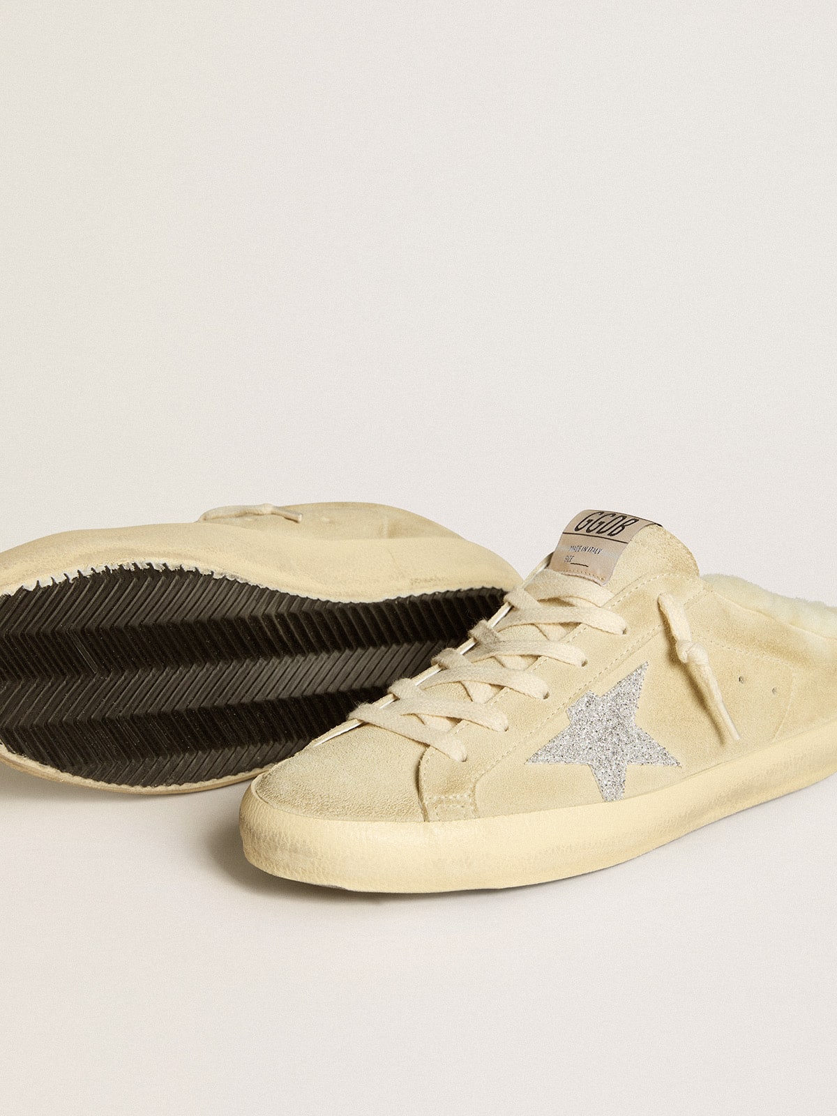 Golden Goose Super-Star Sabots With Swarovski Crystal Star And Shearling Lining - Sneaker Türkiye