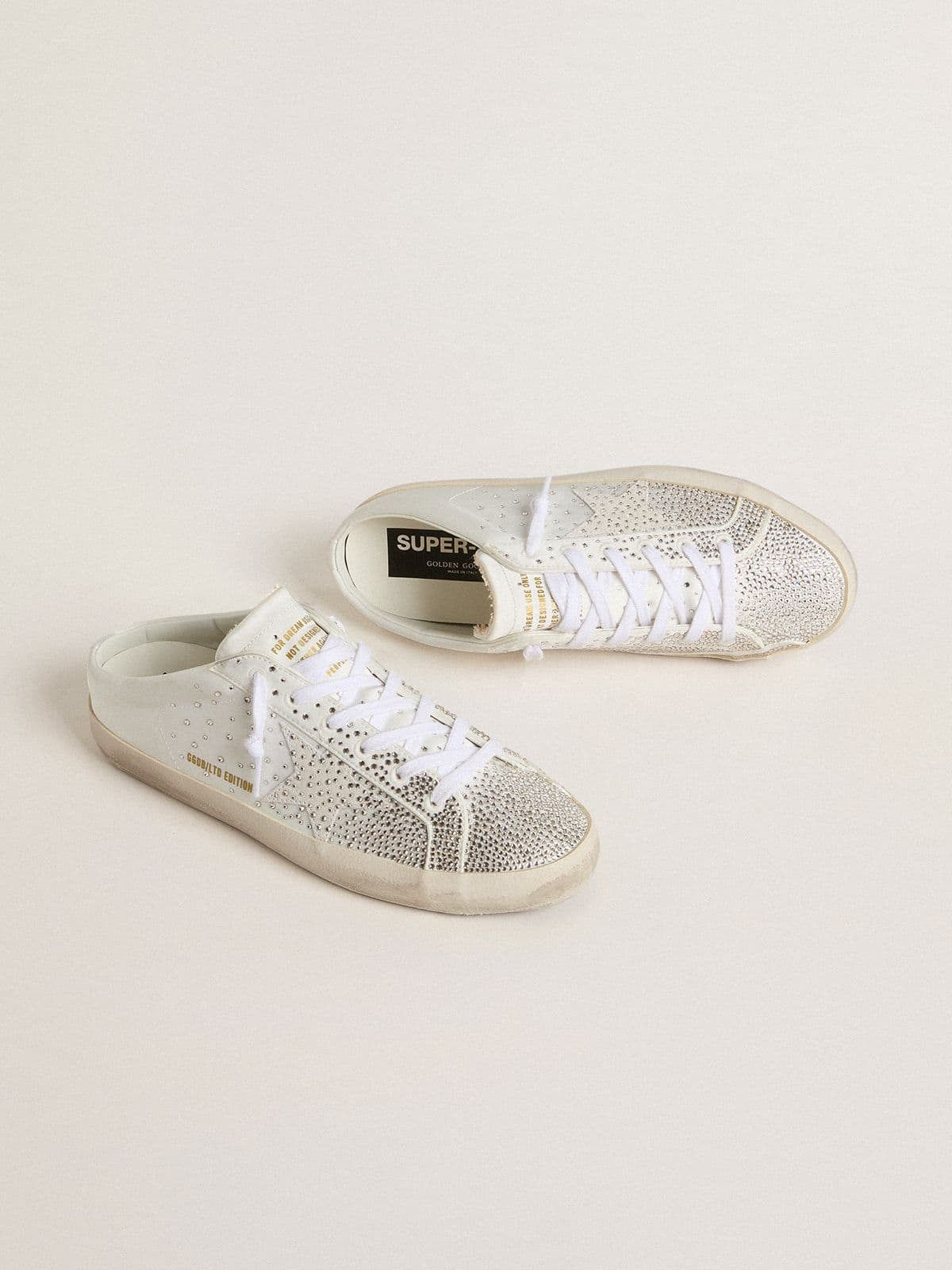 Golden Goose Women’s Super-Star Sabot Ltd With Gray Suede Star And Swarovski Crystals - Sneaker Türkiye