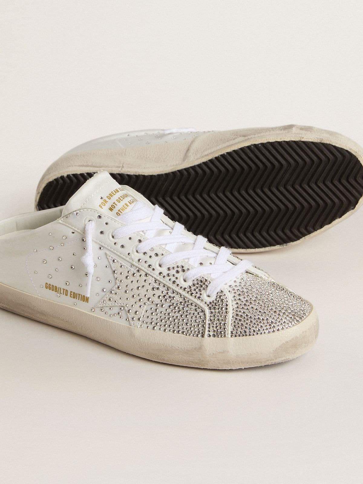 Golden Goose Women’s Super-Star Sabot Ltd With Gray Suede Star And Swarovski Crystals - Sneaker Türkiye