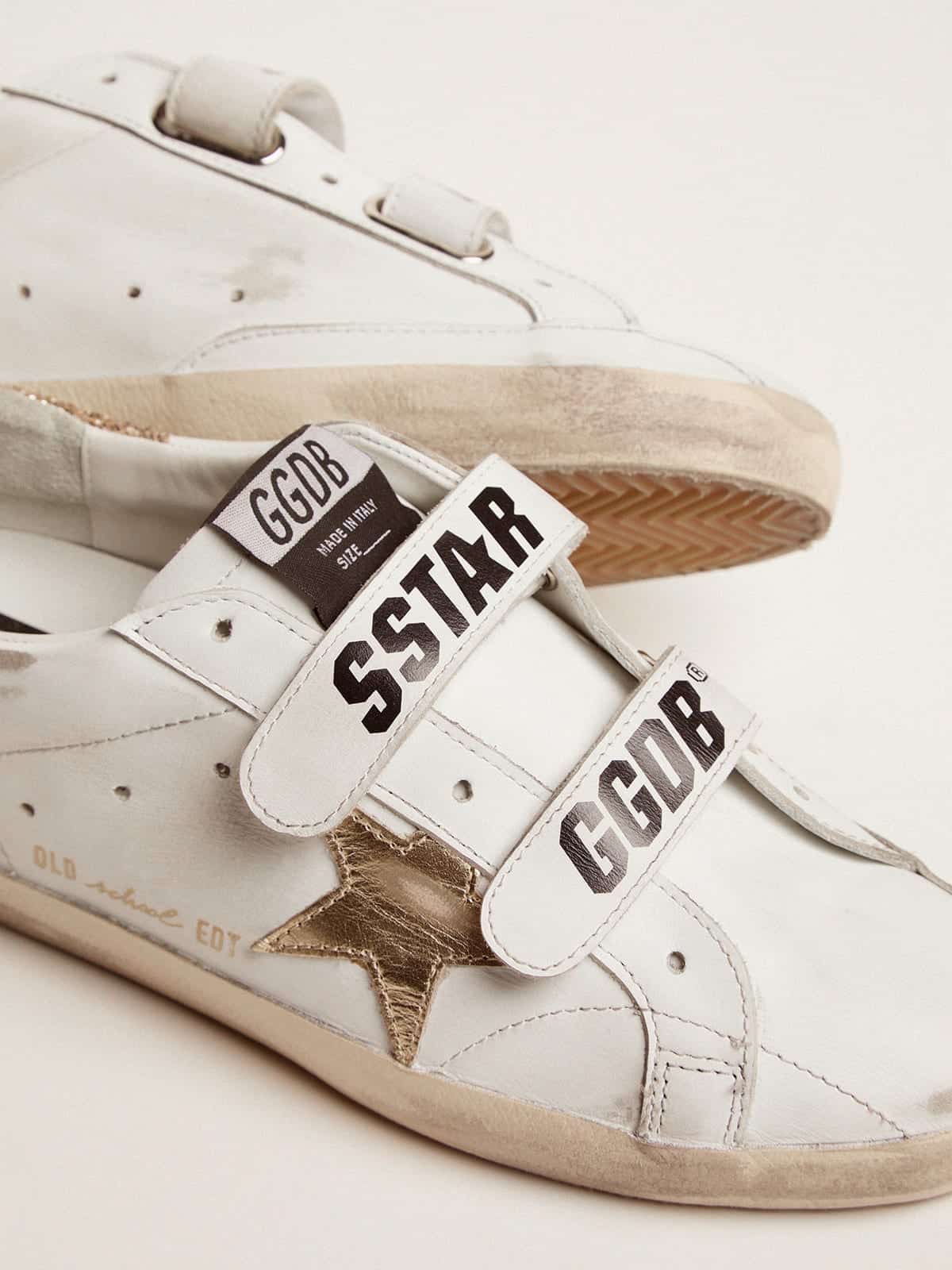 Golden Goose Women’s Old School With Gold Star In Laminated Leather - Sneaker Türkiye