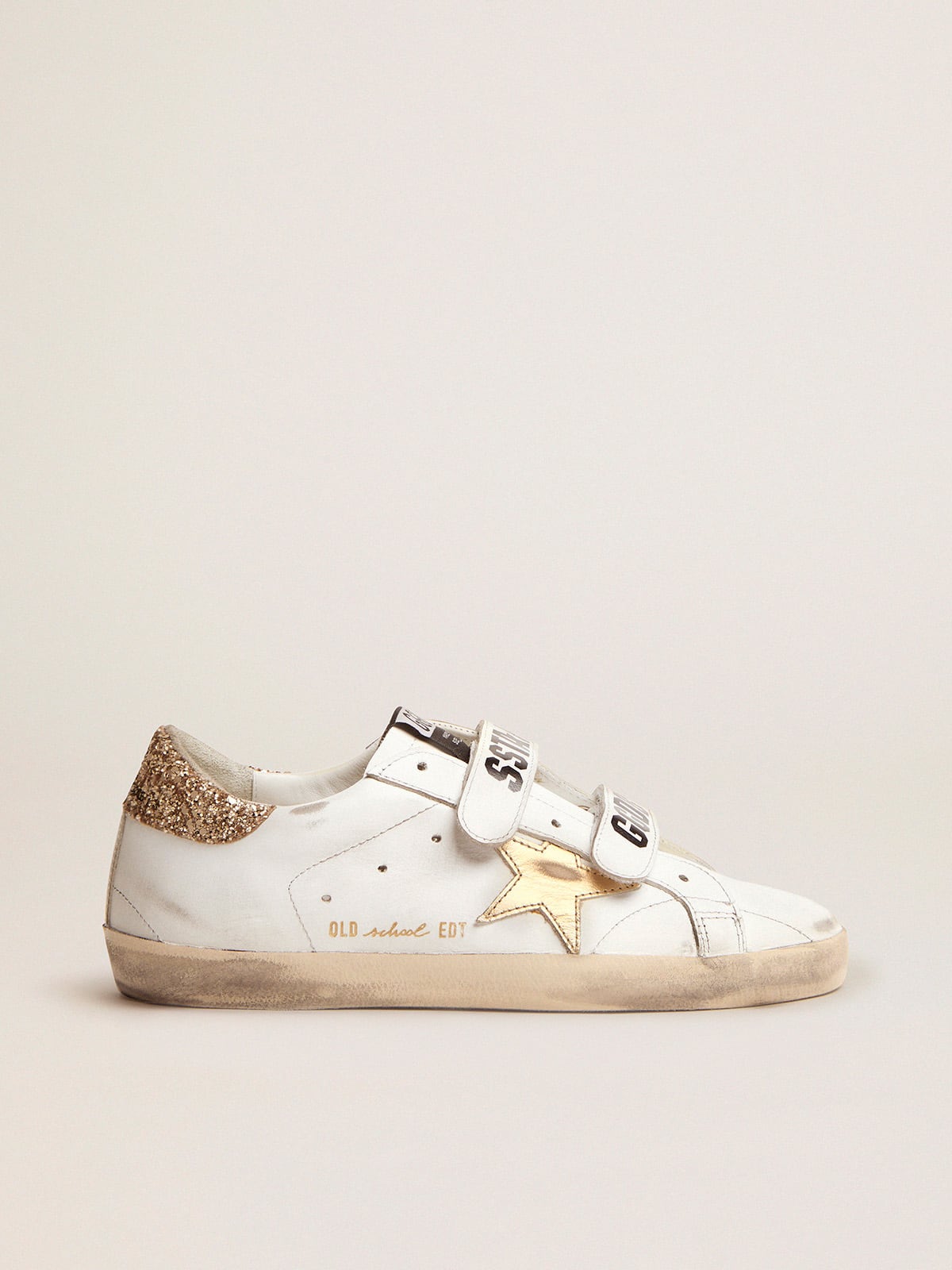 Golden Goose Women’s Old School With Gold Star In Laminated Leather - Sneaker Türkiye