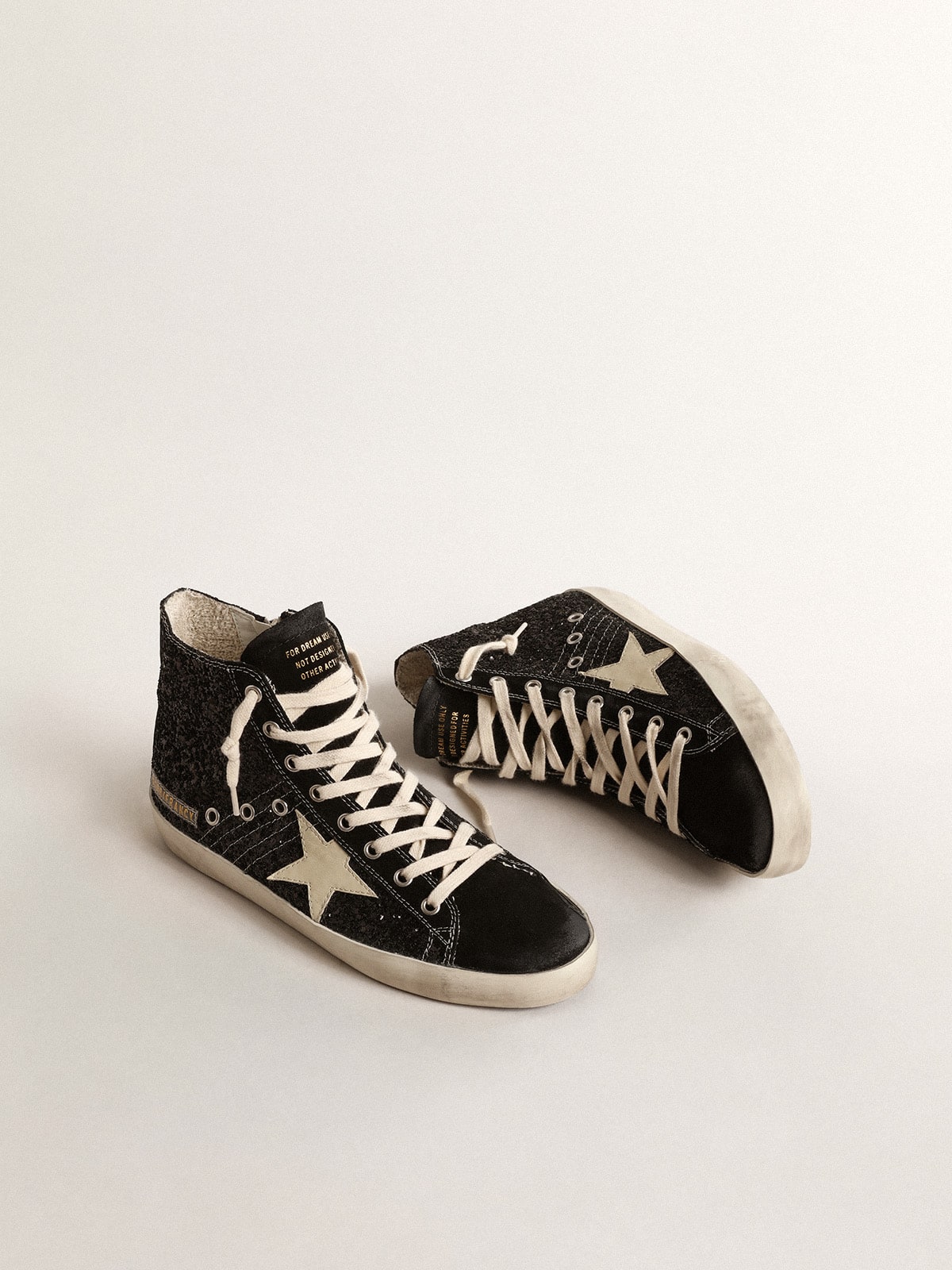 Golden Goose Francy Penstar In Glitter With Ivory Star And Black Heel Tab - Sneaker Türkiye