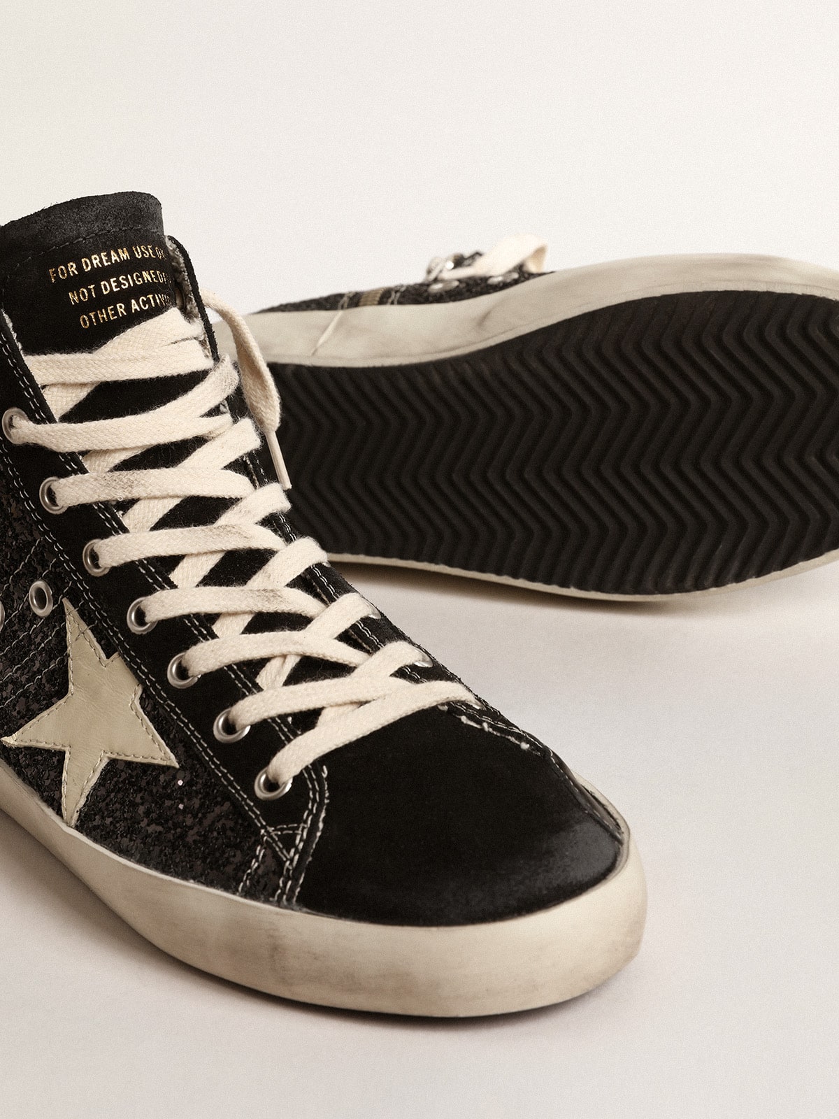 Golden Goose Francy Penstar In Glitter With Ivory Star And Black Heel Tab - Sneaker Türkiye