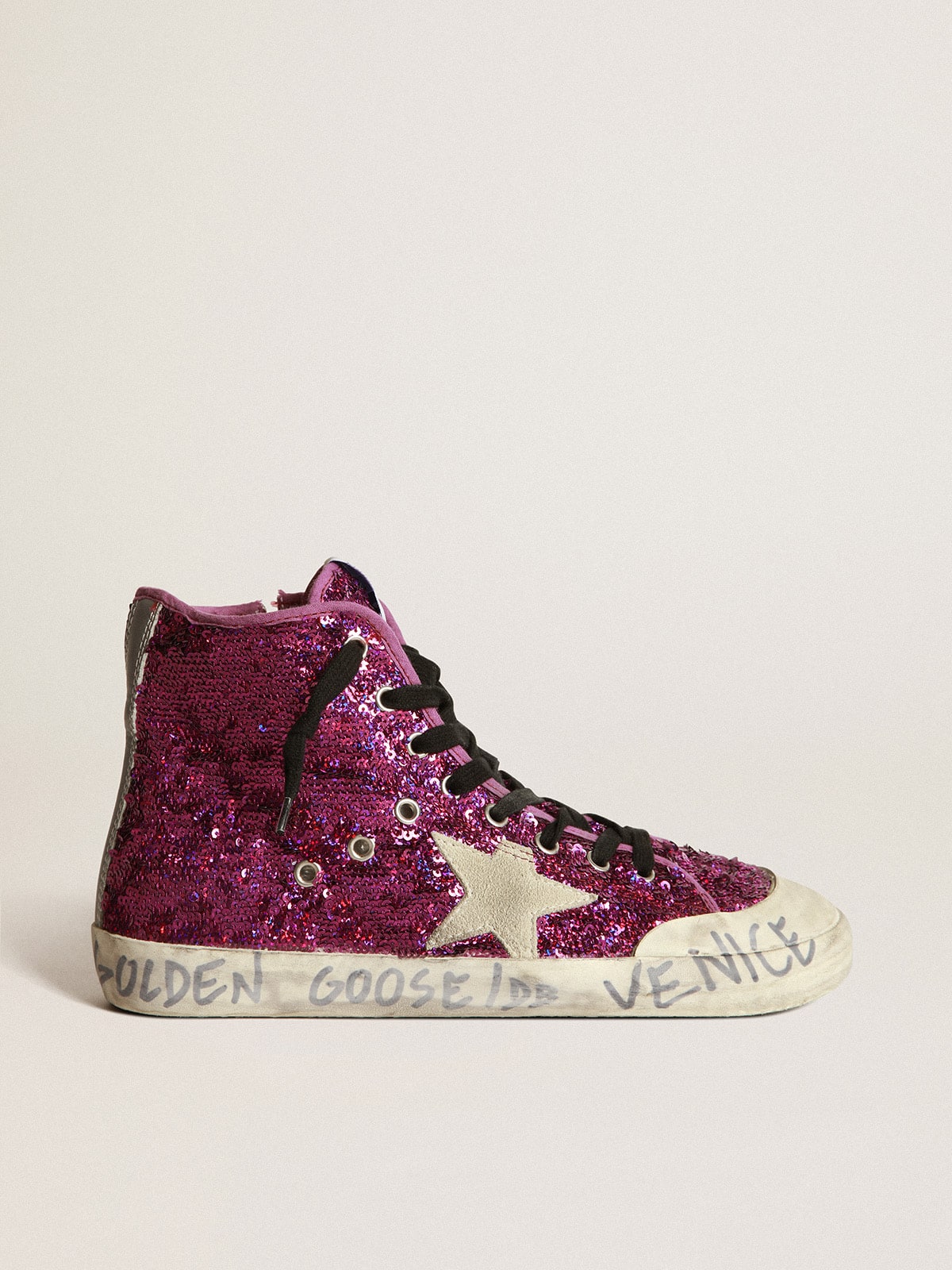 Golden Goose Francy Sneakers With Sequins And Handwritten Lettering On The Outsole - Sneaker Türkiye