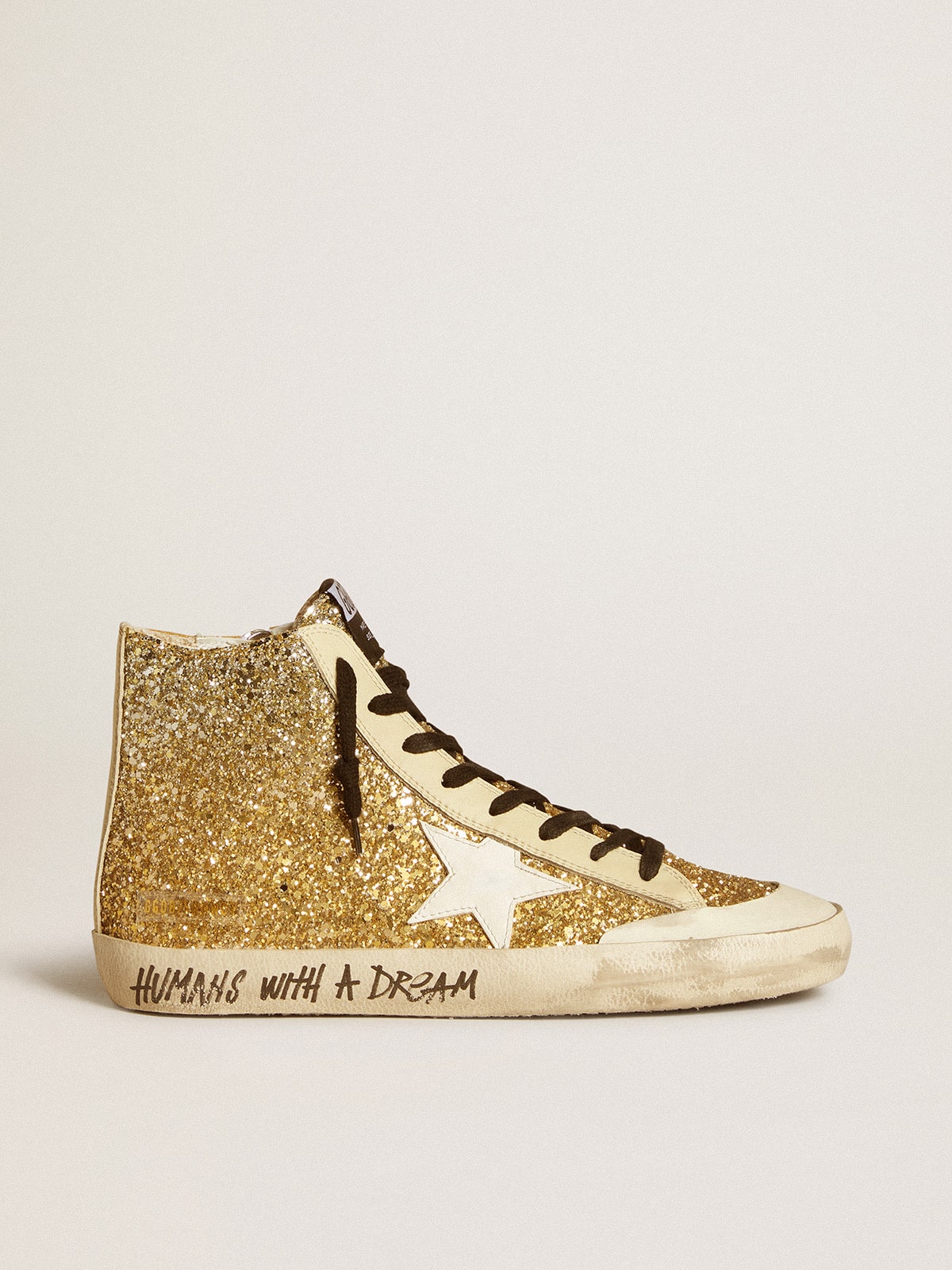Golden Goose Francy Penstar In Gold Glitter With White Leather Star - Sneaker Türkiye