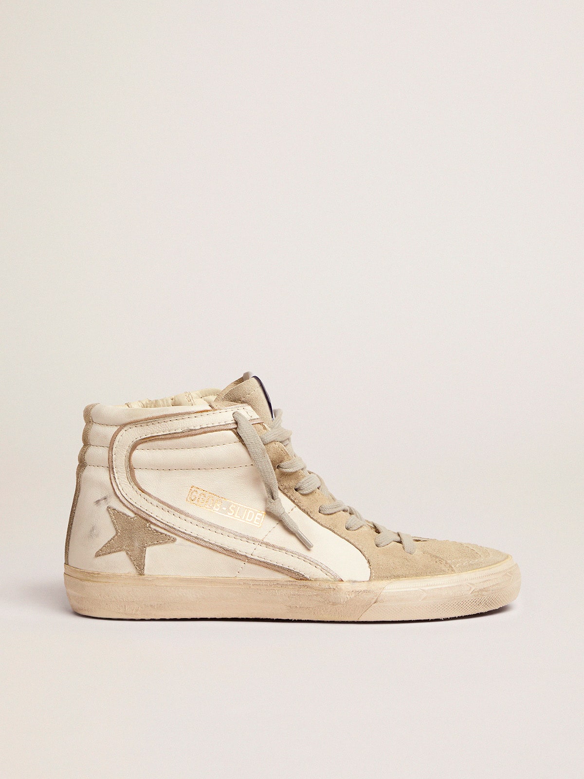 Golden Goose Women’s Slide With Ice-Gray Suede Star And White Flash - Sneaker Türkiye
