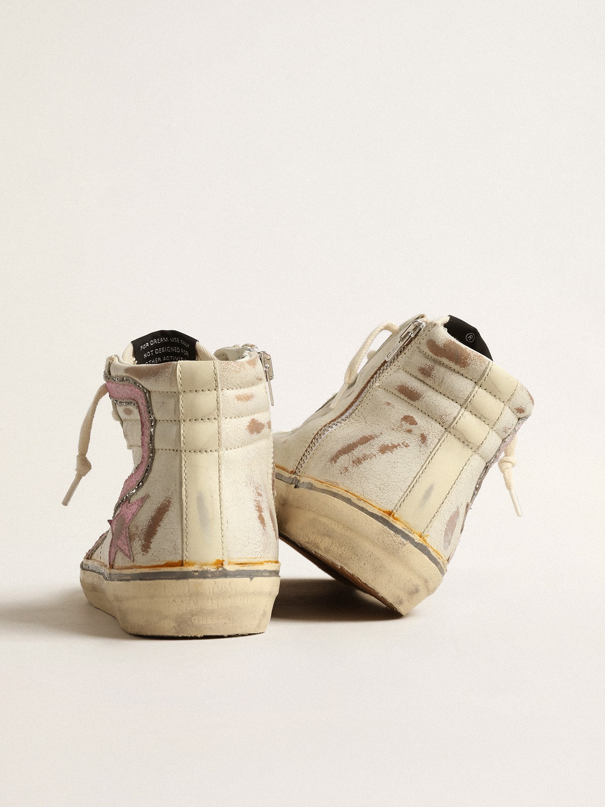 Golden Goose Slide In Beige With Pink Metallic Leather Star And Flash - Sneaker Türkiye