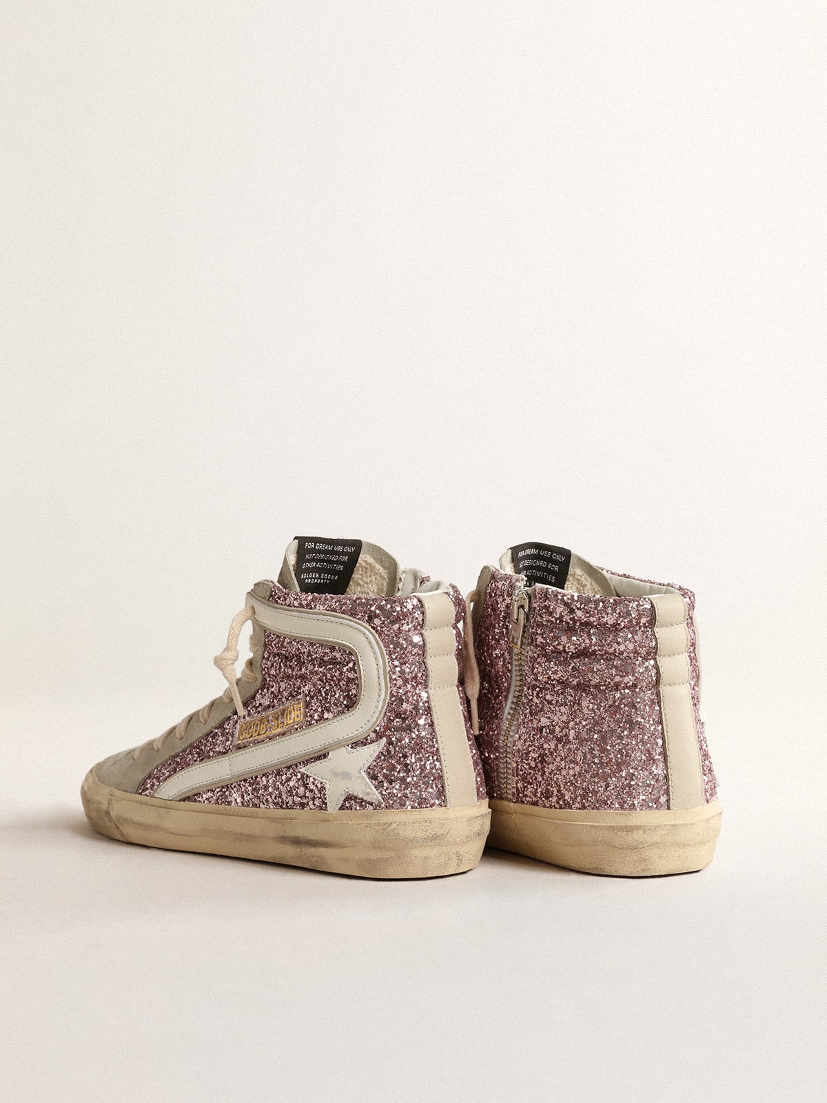 Golden Goose Slide In Lilac Glitter With White Leather Star And Flash - Sneaker Türkiye