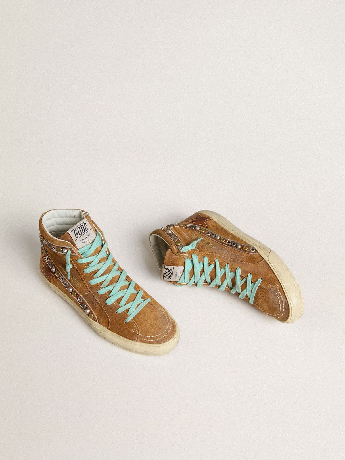 Golden Goose Women’s Slide In Ocher-Colored Suede With Tobacco-Colored Leather Star - Sneaker Türkiye