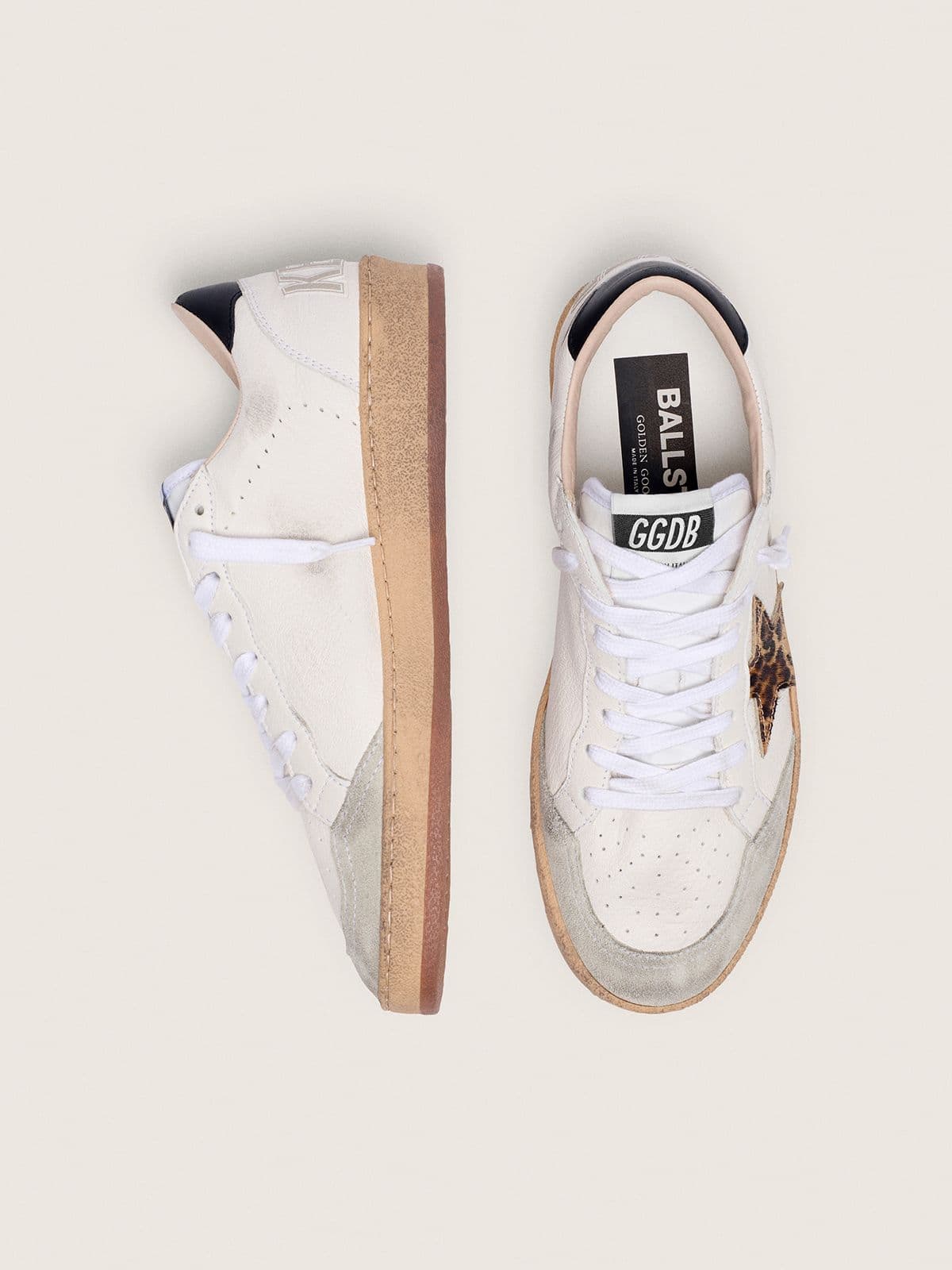 Golden Goose Women’s Ball Star With Leopard Print Pony Skin Star And Black Heel Tab - Sneaker Türkiye