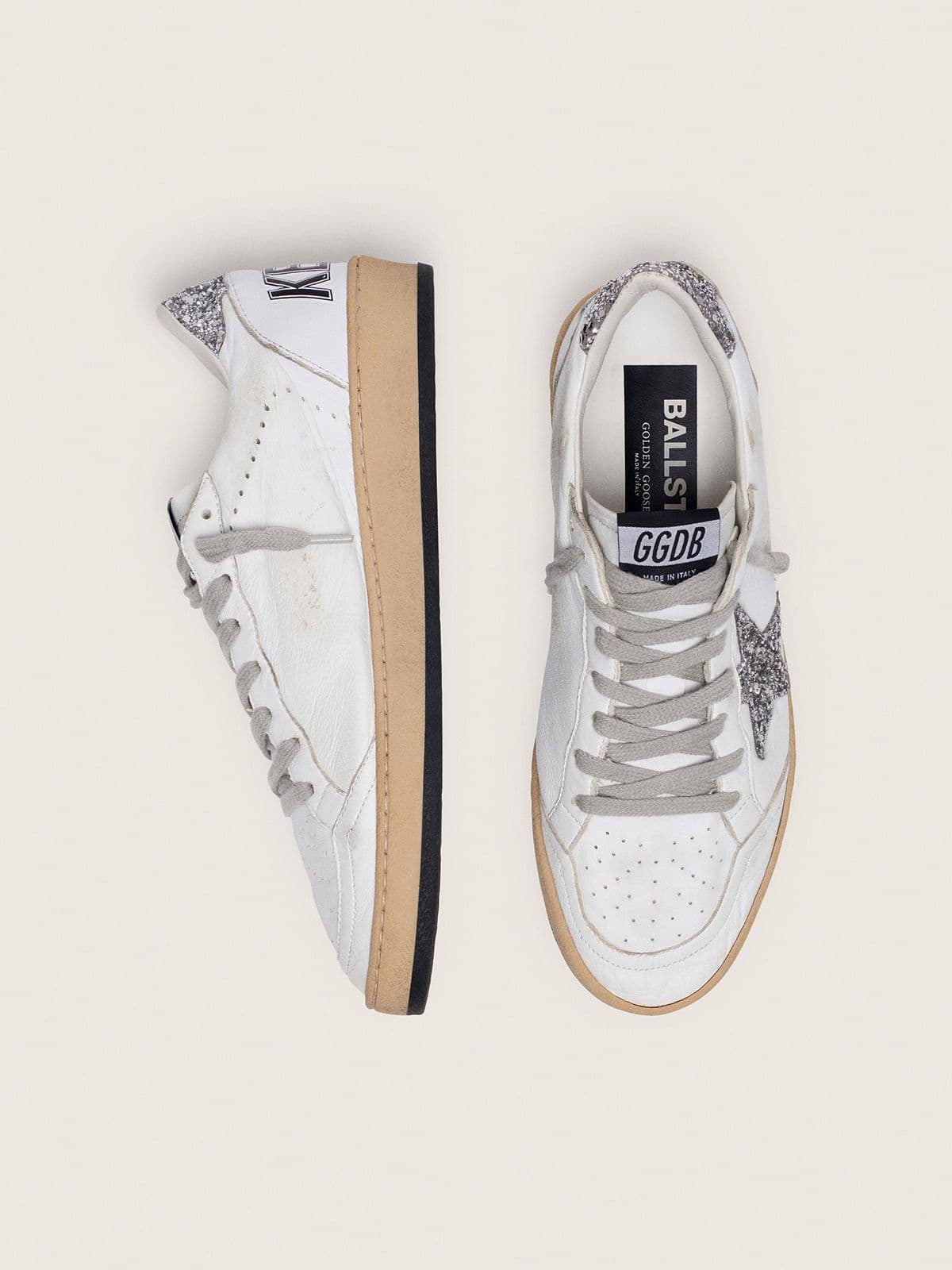 Golden Goose Women’s Ball Star In Nappa With White Star And Glitter Heel Tab - Sneaker Türkiye