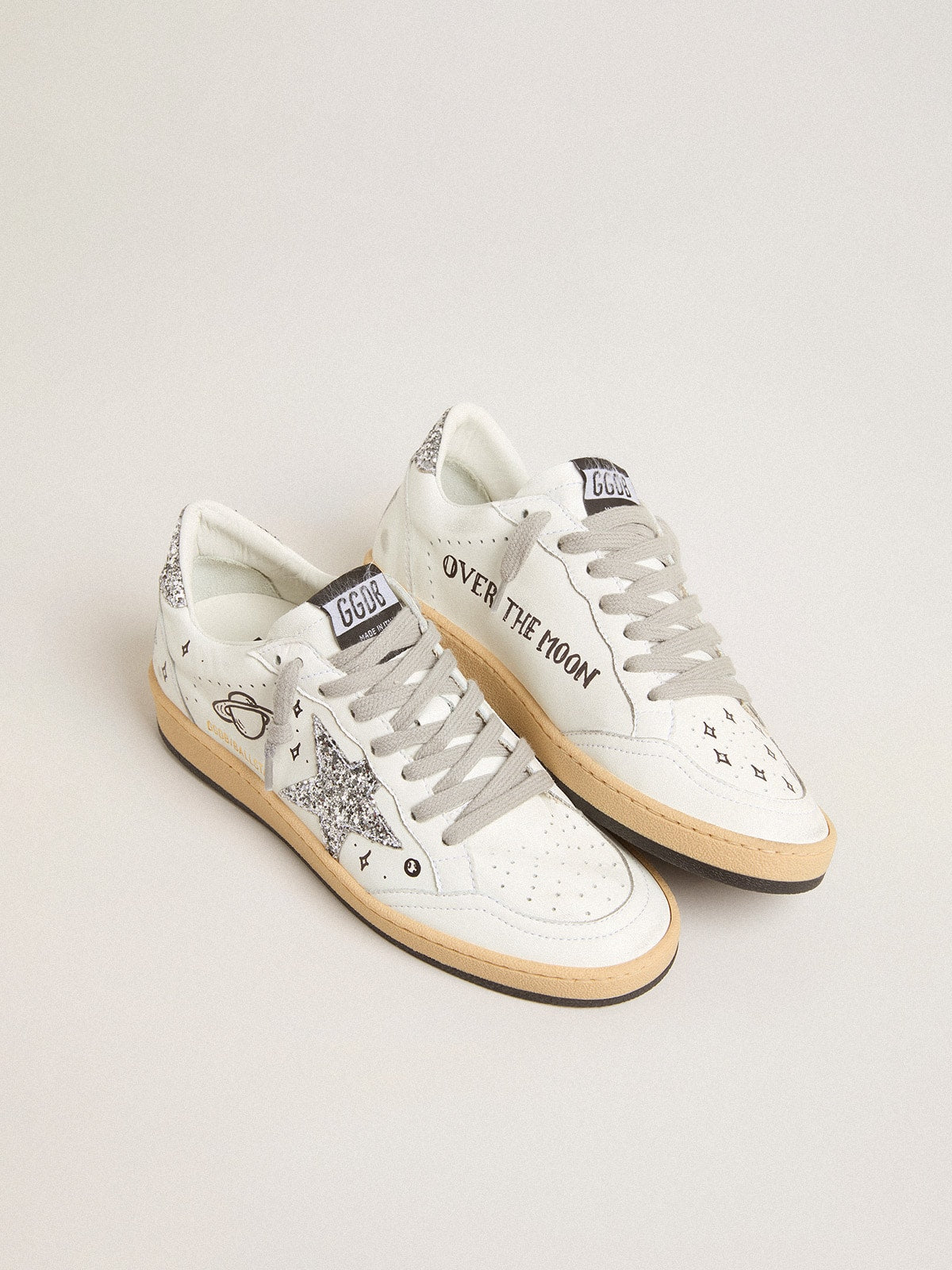 Golden Goose Women’s Ball Star Wishes In Nappa Leather With Glitter Star And Heel Tab - Sneaker Türkiye