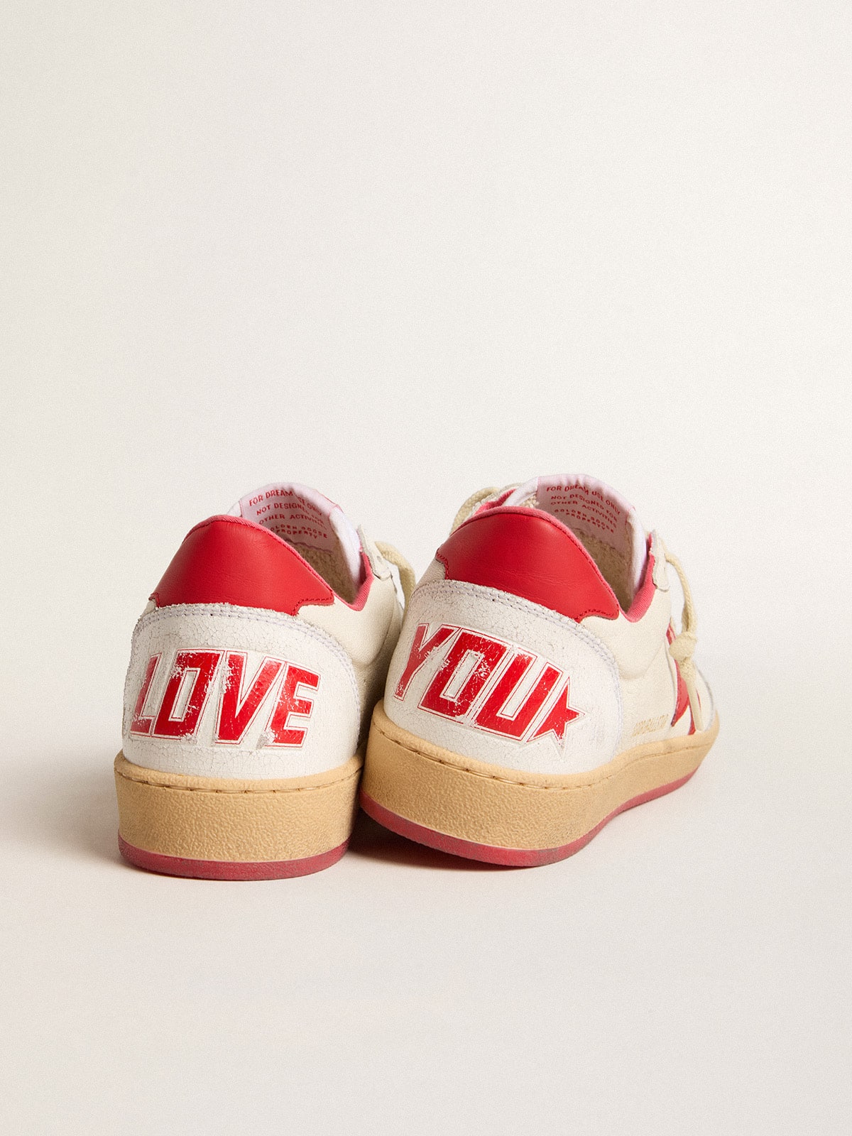 Golden Goose Women’s Ball Star Wishes In White Leather With A Red Star And Heel Tab - Sneaker Türkiye