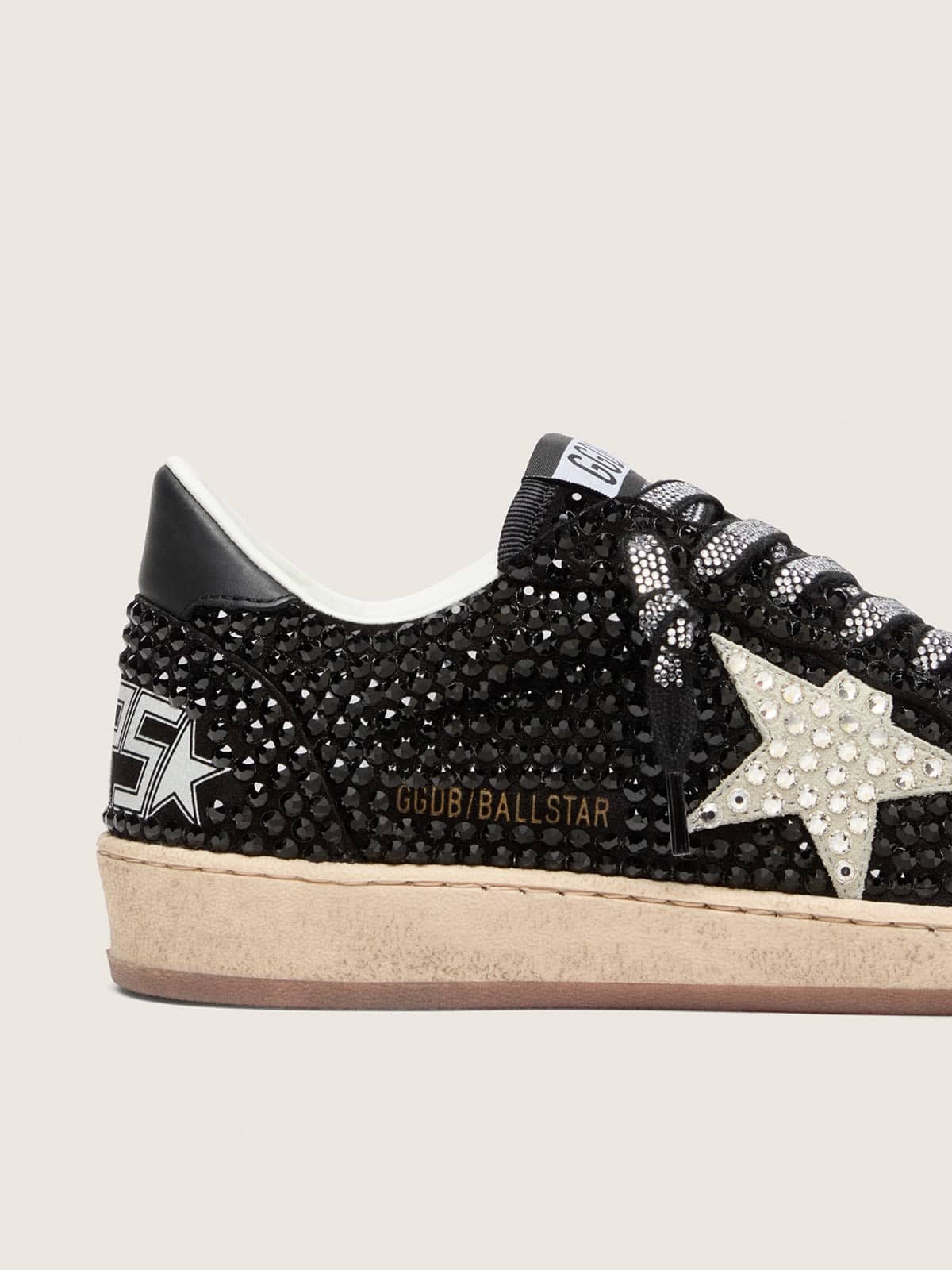 Golden Goose Ball Star In Black Suede With White Star And Swarovski Crystals - Sneaker Türkiye