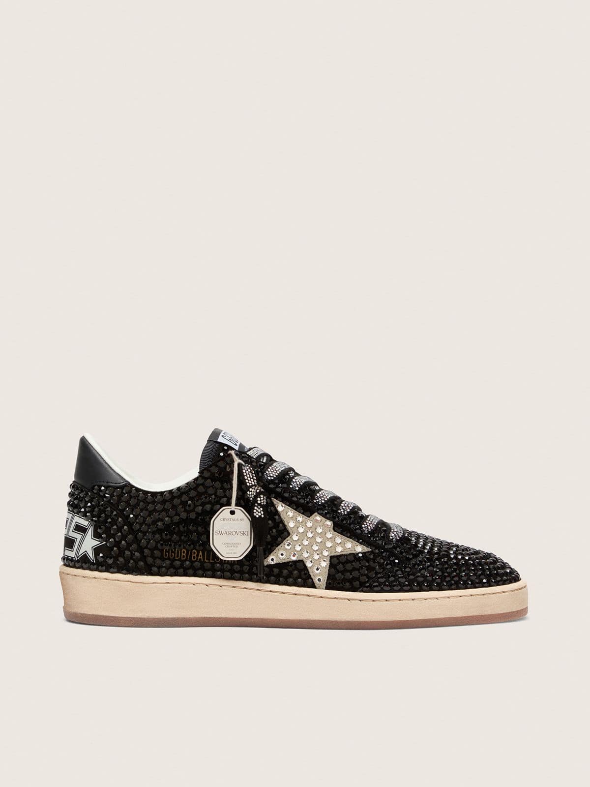 Golden Goose Ball Star In Black Suede With White Star And Swarovski Crystals - Sneaker Türkiye