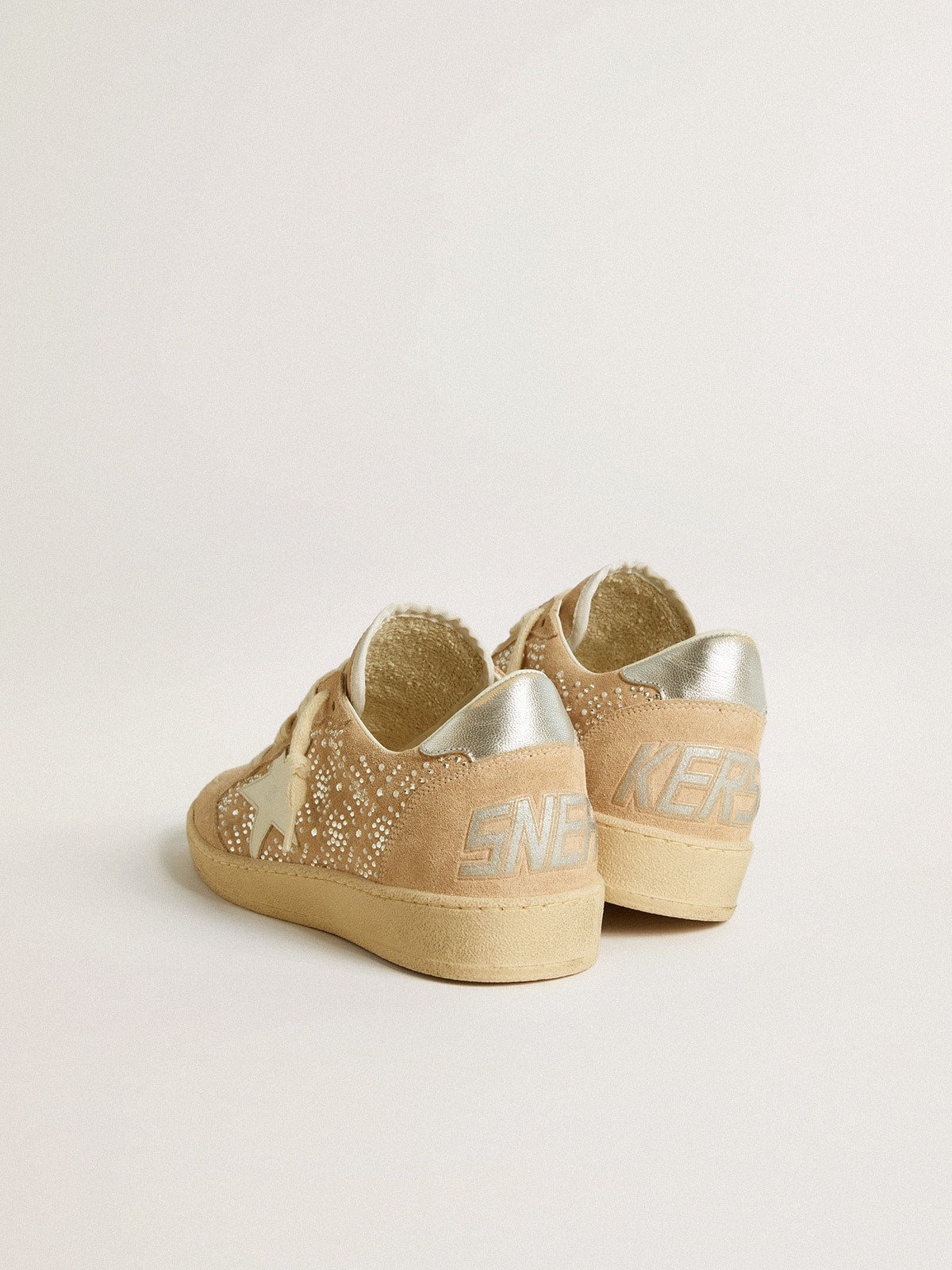 Golden Goose Ball Star In Suede And Swarovski Crystals With Leather Star And Metallic Heel Tab - Sneaker Türkiye