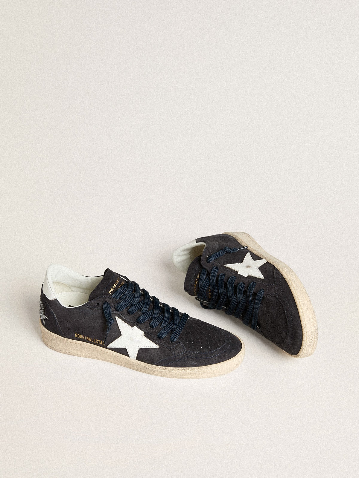Golden Goose Women’s Ball Star In Dark Blue Suede With Leather Star And Heel Tab - Sneaker Türkiye