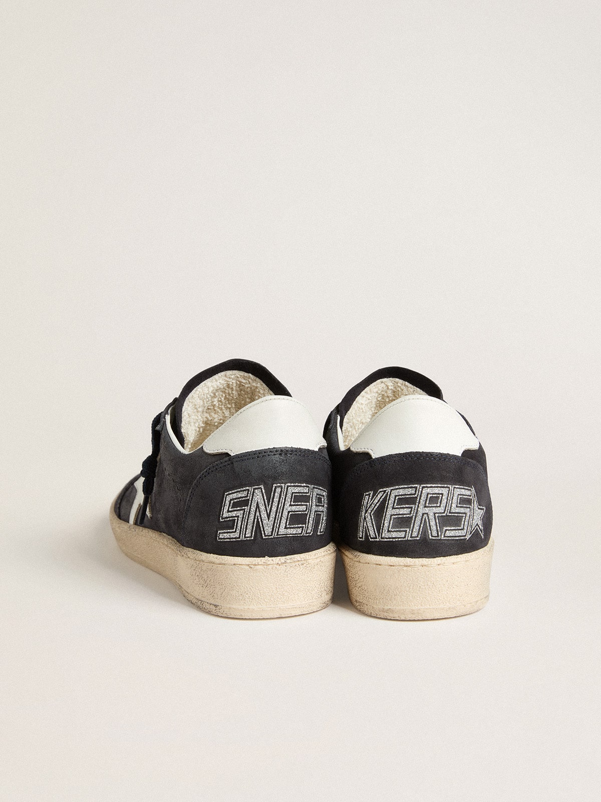 Golden Goose Women’s Ball Star In Dark Blue Suede With Leather Star And Heel Tab - Sneaker Türkiye
