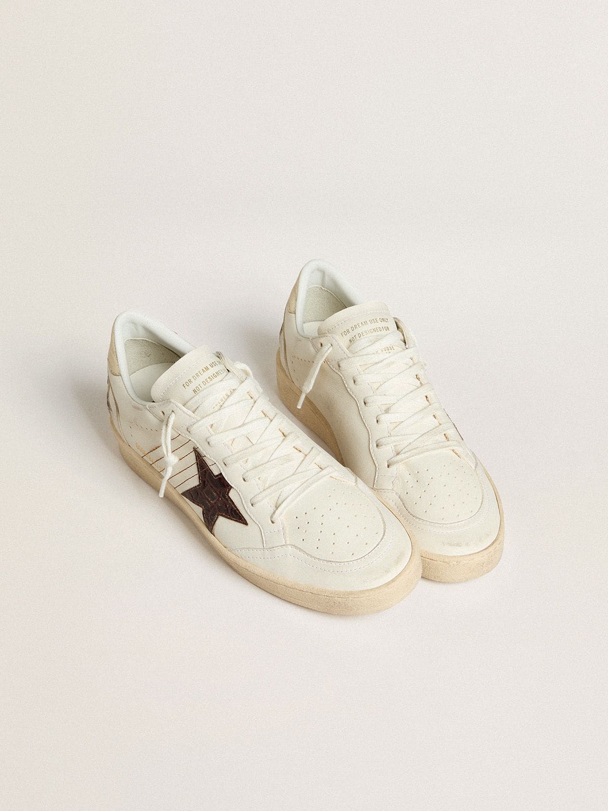 Golden Goose Ball Star With Burgundy Croc-Print Leather Star And Gold Heel Tab - Sneaker Türkiye