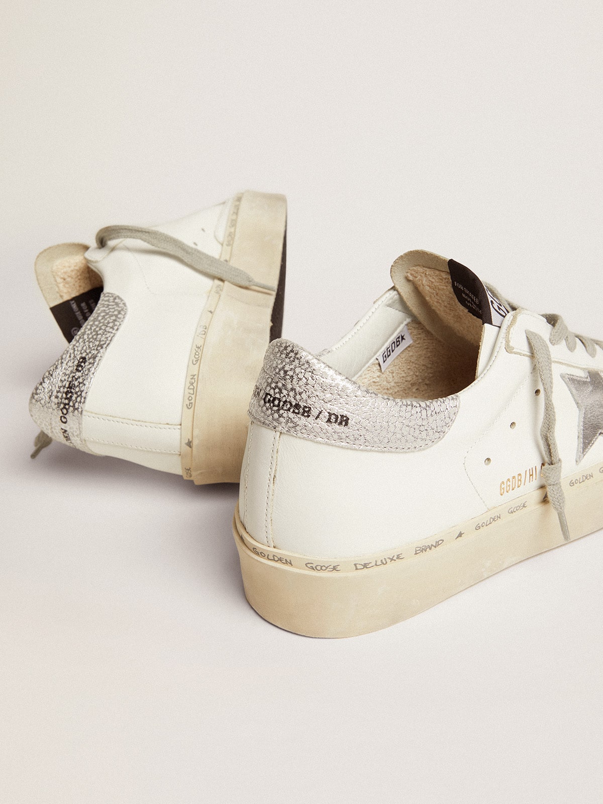 Golden Goose Women’s Hi Star With Star And Metallic Silver Heel - Sneaker Türkiye