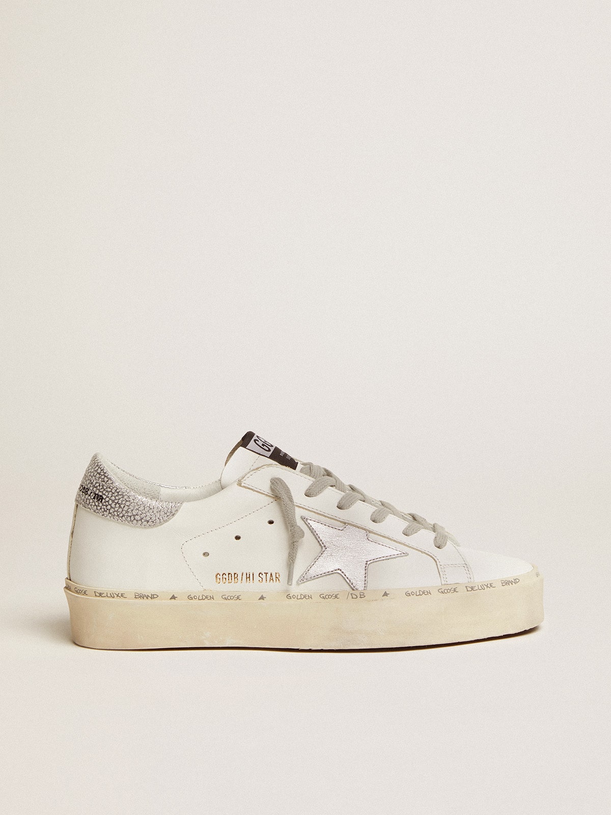 Golden Goose Women’s Hi Star With Star And Metallic Silver Heel - Sneaker Türkiye