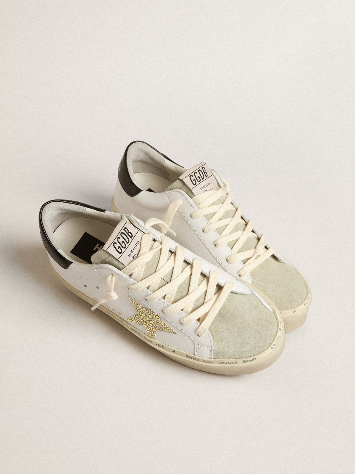 Golden Goose Hi Star With Swarovski Crystal Star And Black Heel Tab - Sneaker Türkiye
