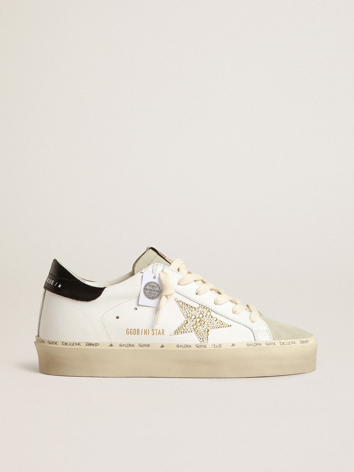 Golden Goose Hi Star With Swarovski Crystal Star And Black Heel Tab - Sneaker Türkiye
