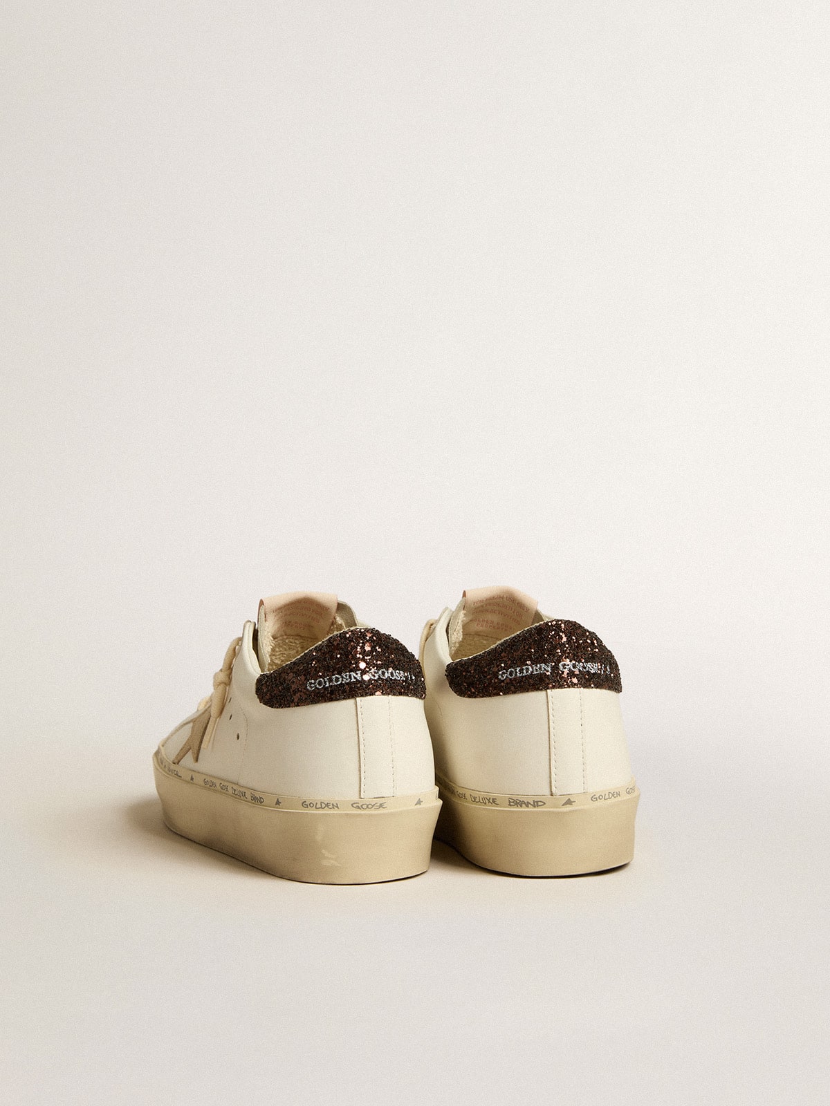 Golden Goose Hi Star With Platinum Metallic Leather Star And Glitter Heel Tab - Sneaker Türkiye