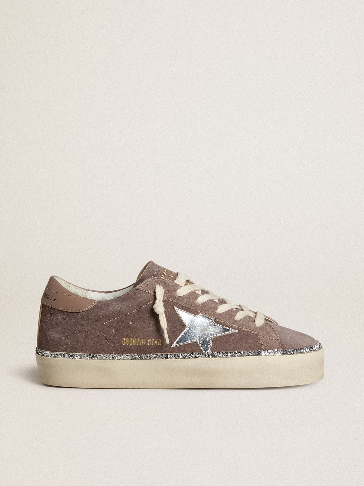 Golden Goose Women’s Hi Star In Suede With Silver Leather Star And Leather Heel Tab - Sneaker Türkiye