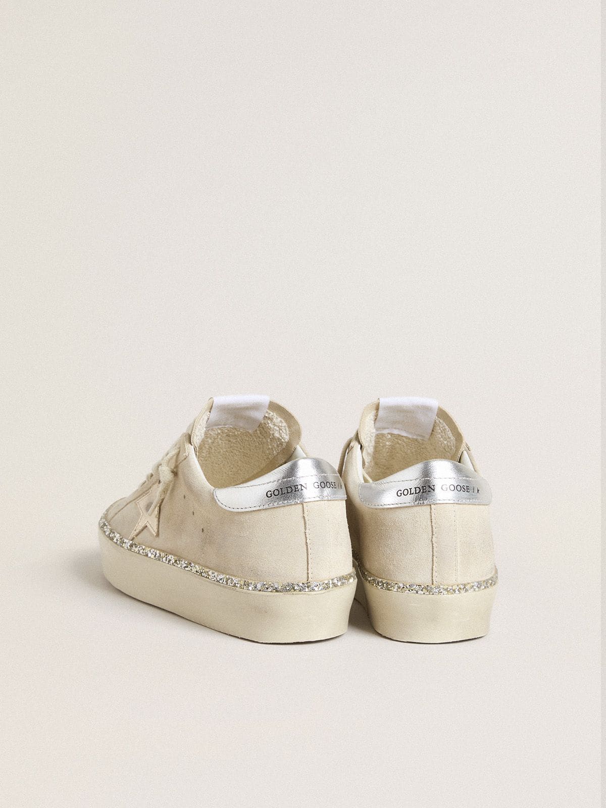 Golden Goose Hi Star In Suede With Silver Metallic Leather Star And Heel Tab - Sneaker Türkiye