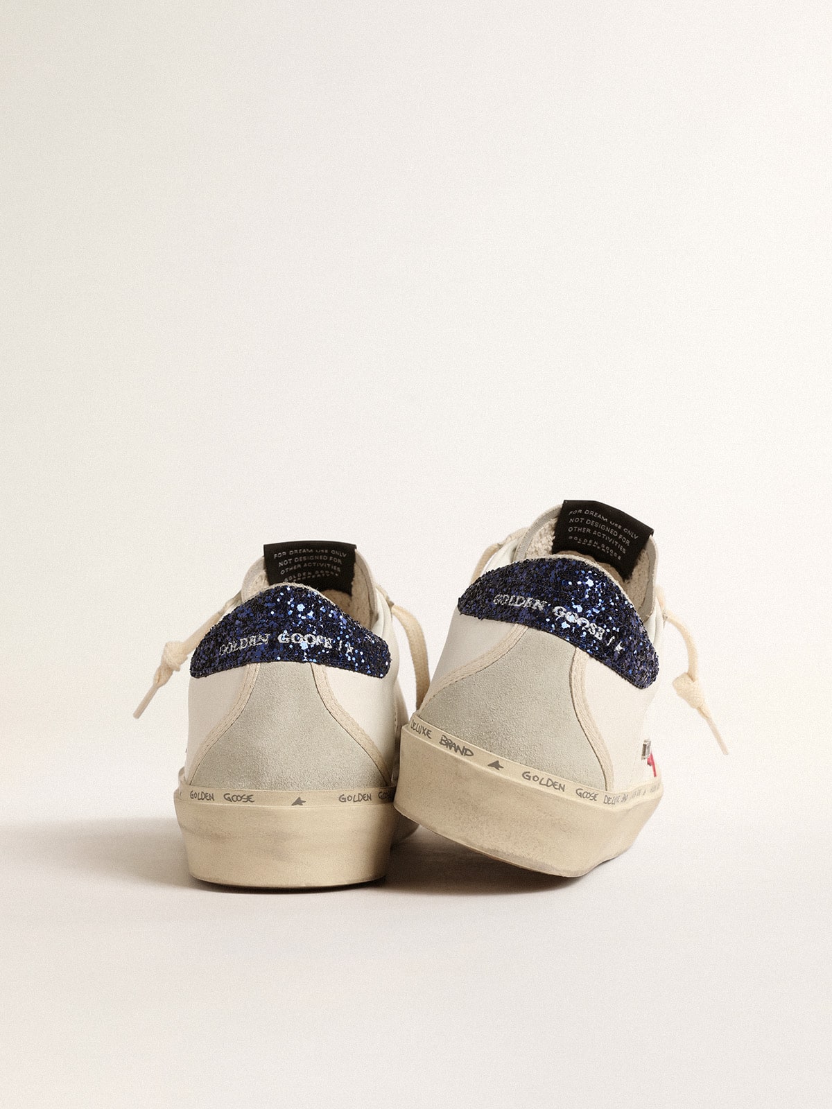 Golden Goose Hi Star With Fuchsia Leather Star And Blue Glitter Heel Tab - Sneaker Türkiye