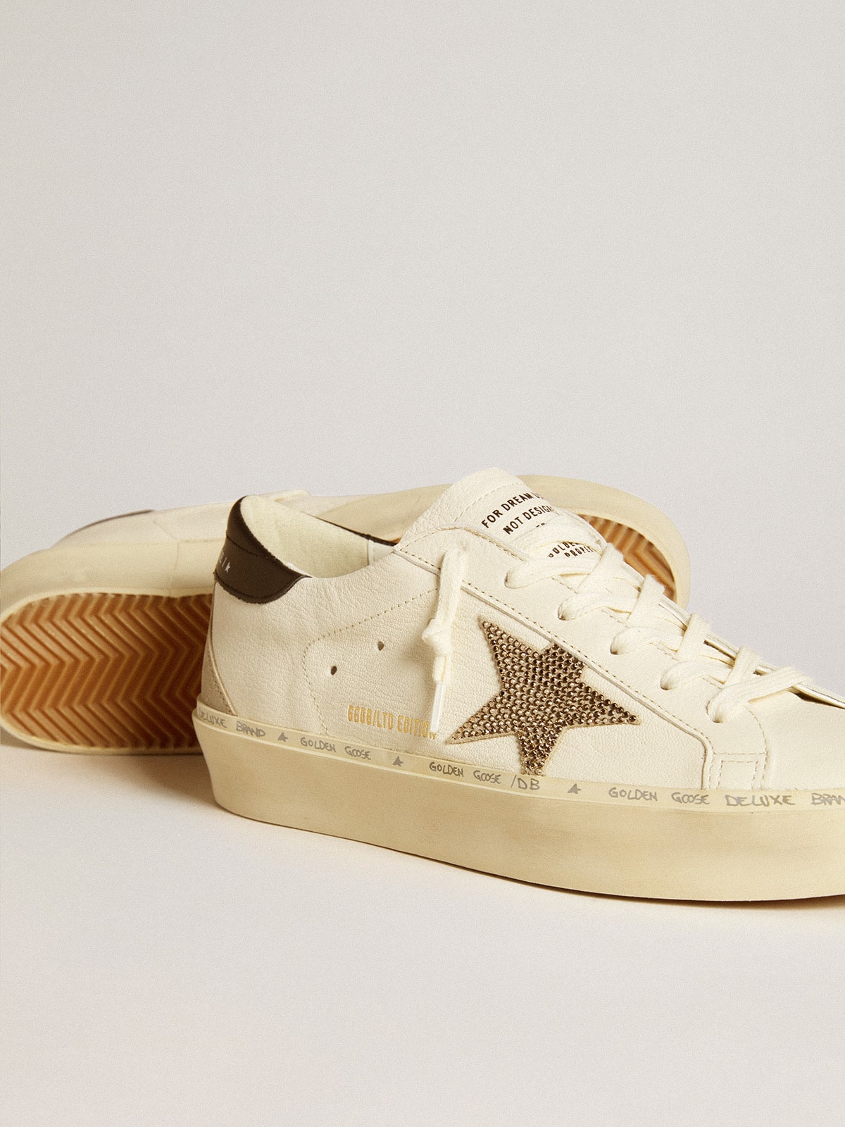 Golden Goose Hi Star With Swarovski Crystal Star And Black Leather Heel Tab - Sneaker Türkiye
