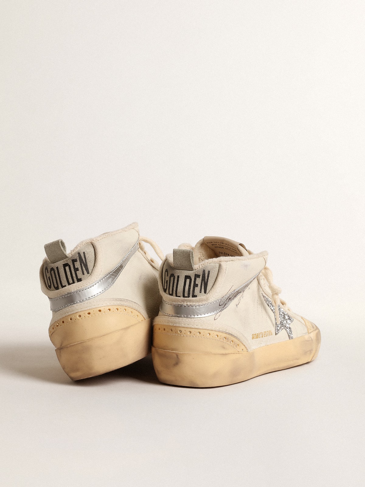 Golden Goose Mid Star With Glitter Star And Metallic Leather Flash - Sneaker Türkiye