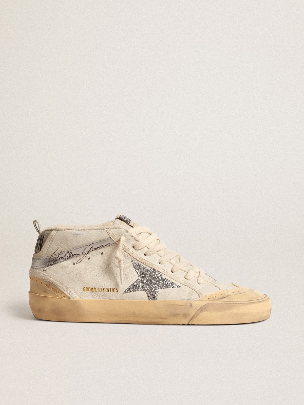Golden Goose Mid Star With Glitter Star And Metallic Leather Flash - Sneaker Türkiye